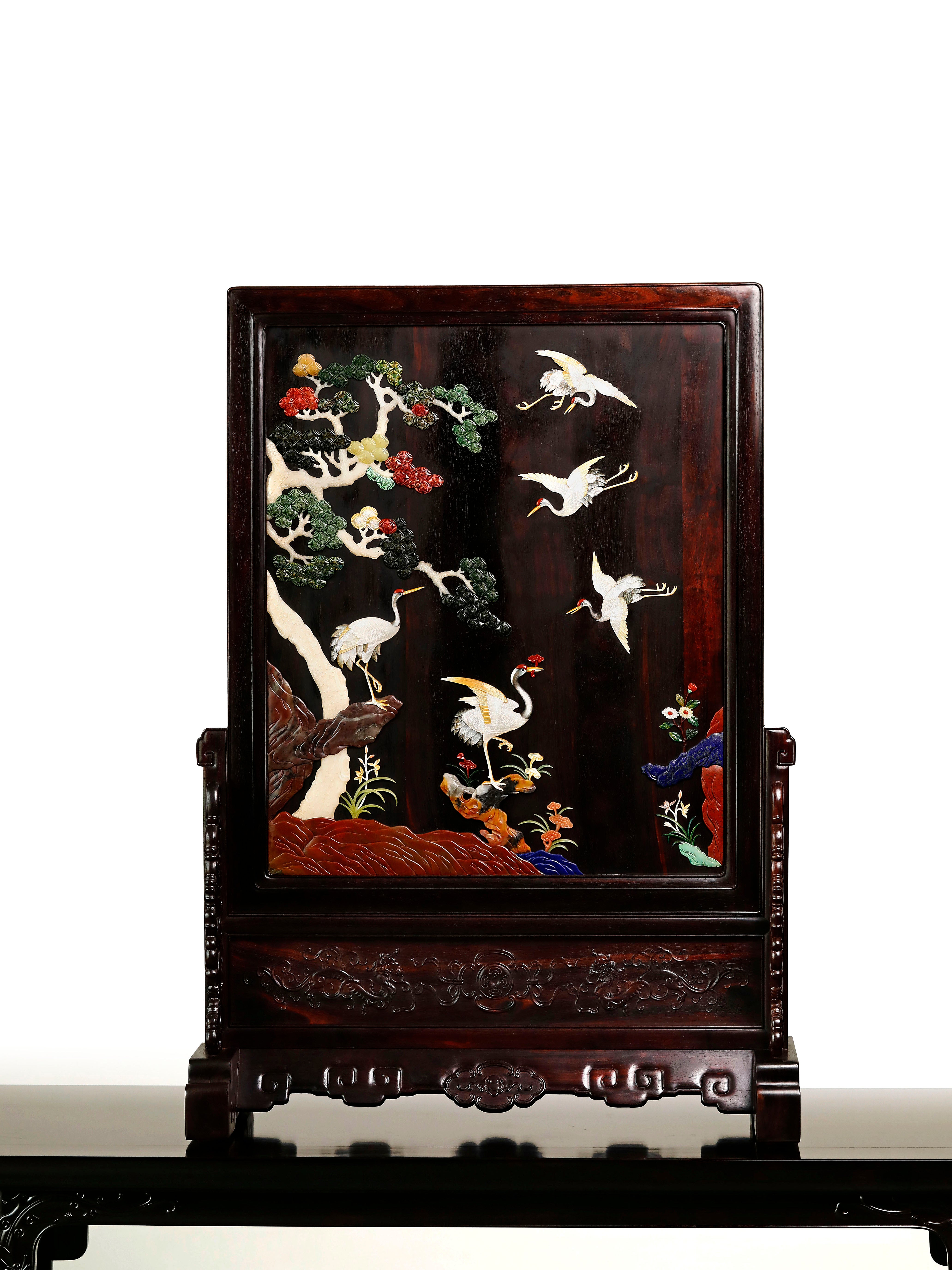 Inlaid Crane Screen