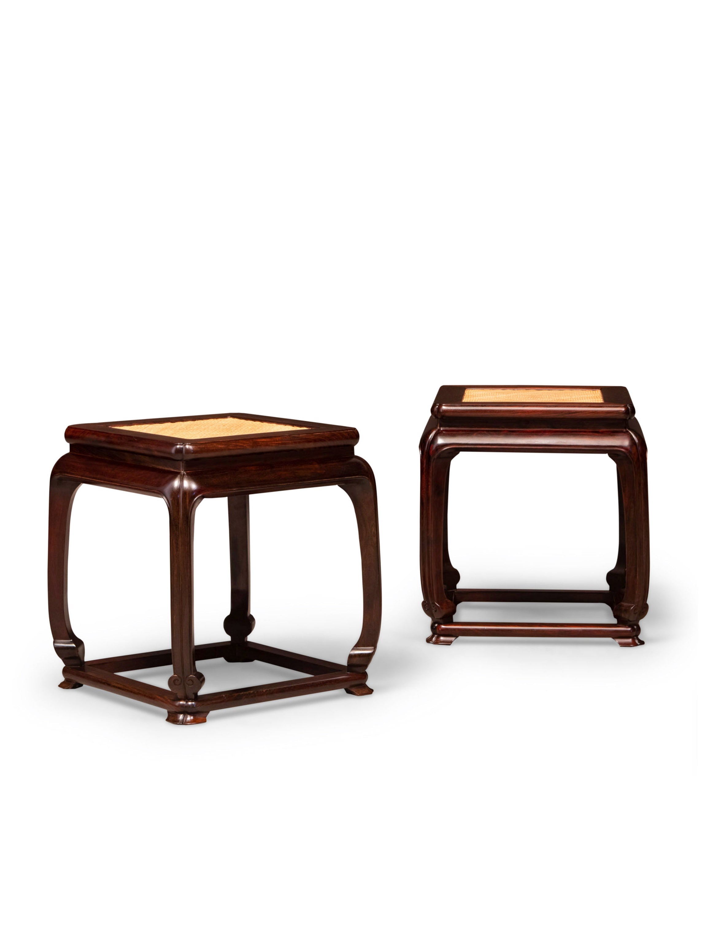 Lao rosewood square stool