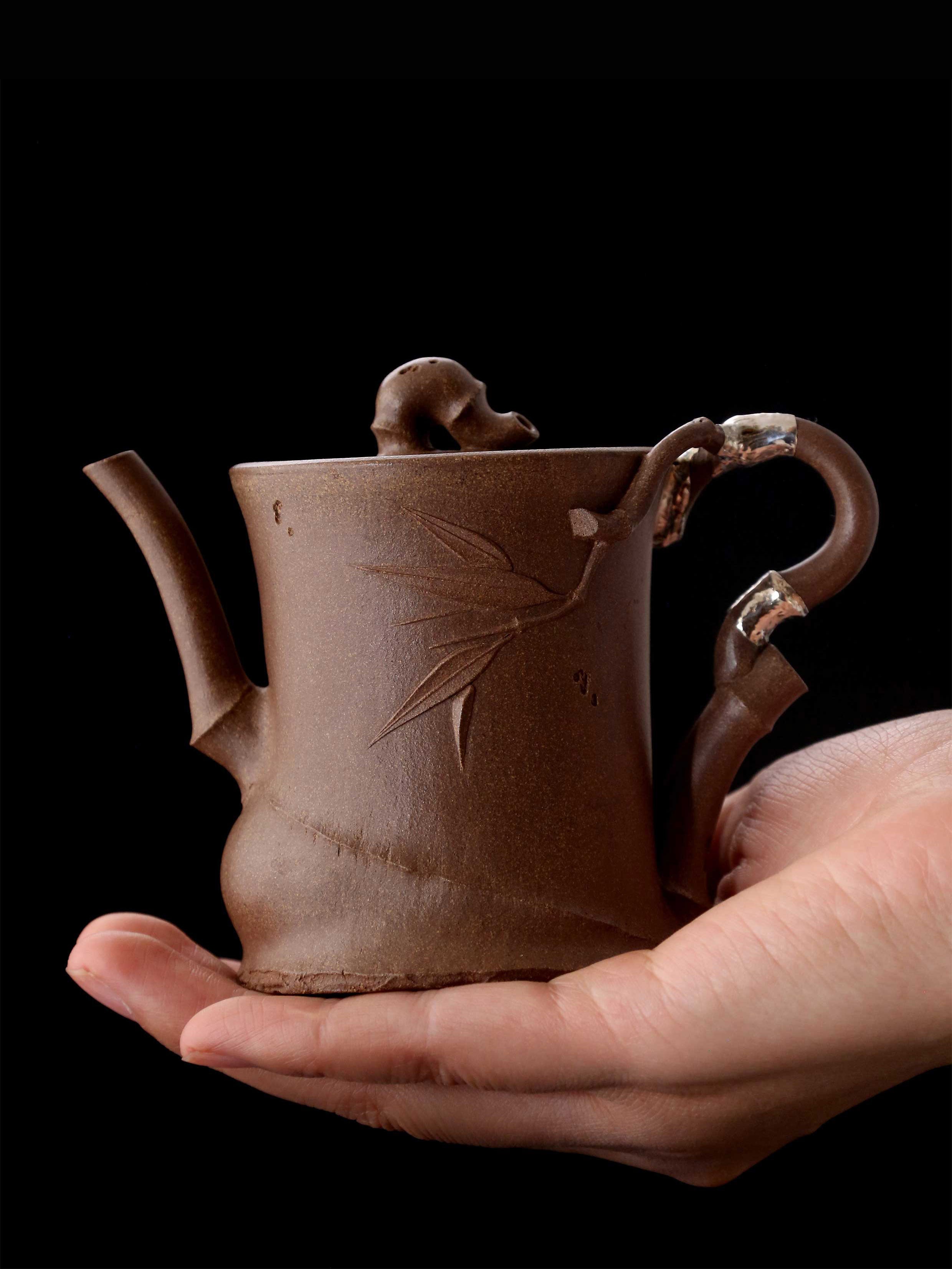 Buddha Belly Bamboo Teapot - Duan Clay