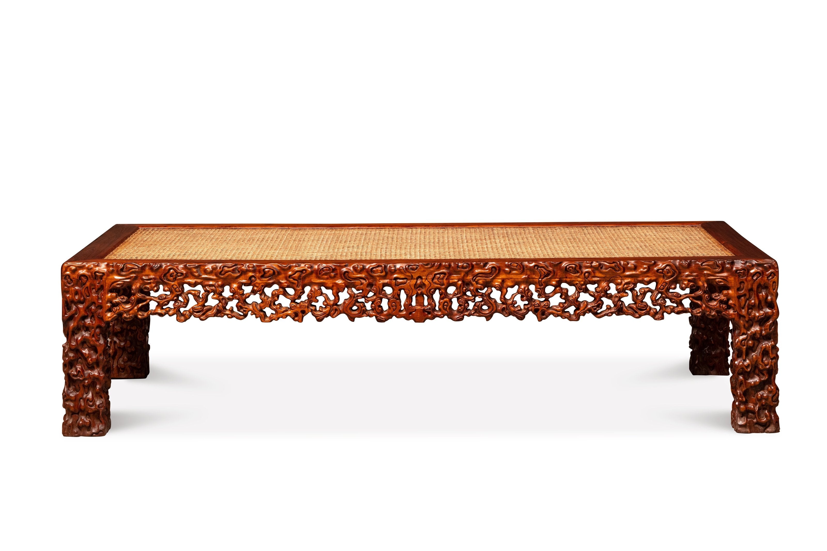 Huanghuali burl root pattern four-sided flat cooling mat