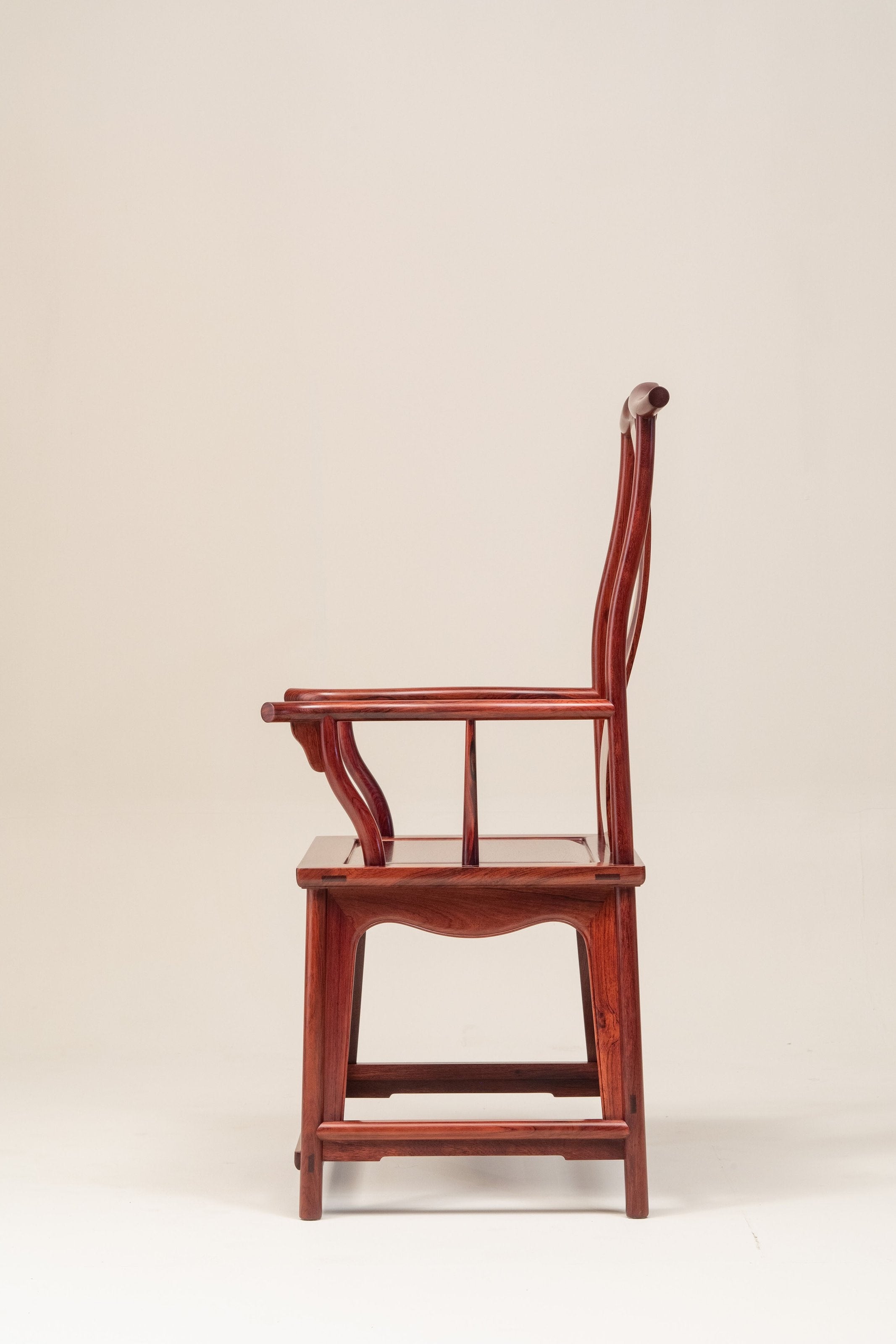 Burmese rosewood four-cornered official's hat chair