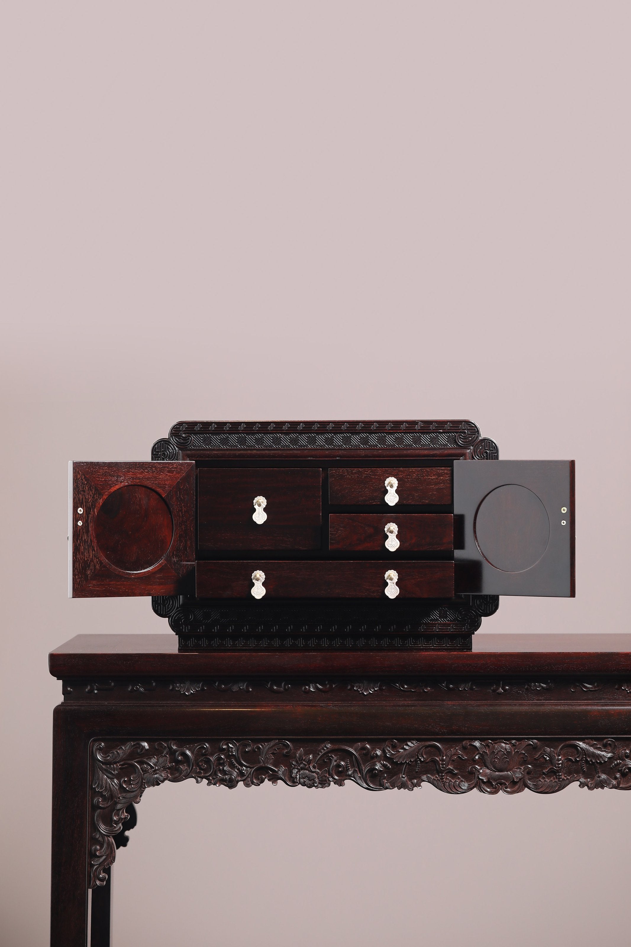 Jade-inlaid Five Blessings Treasure Chest