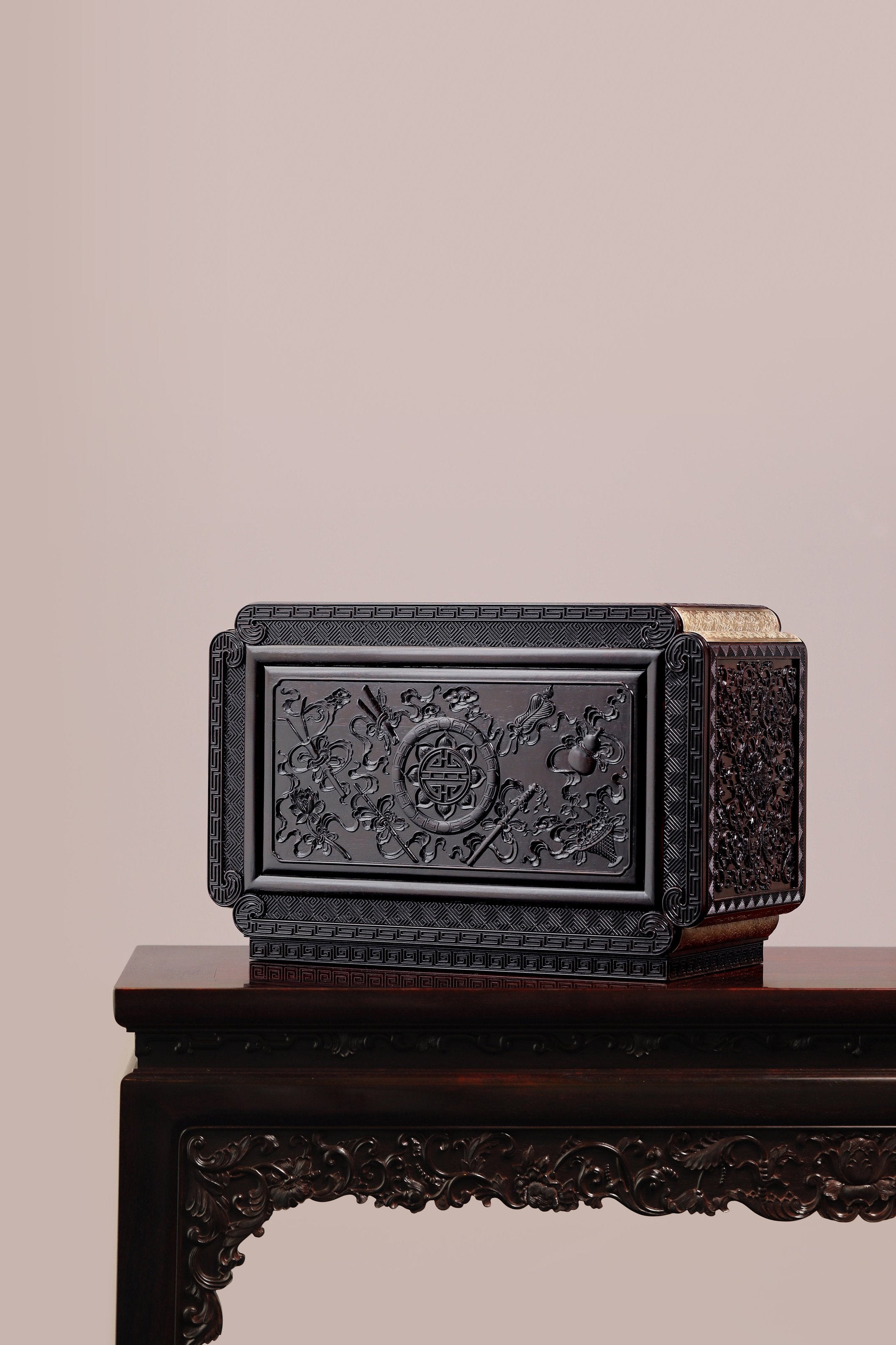 Jade-inlaid Five Blessings Treasure Chest