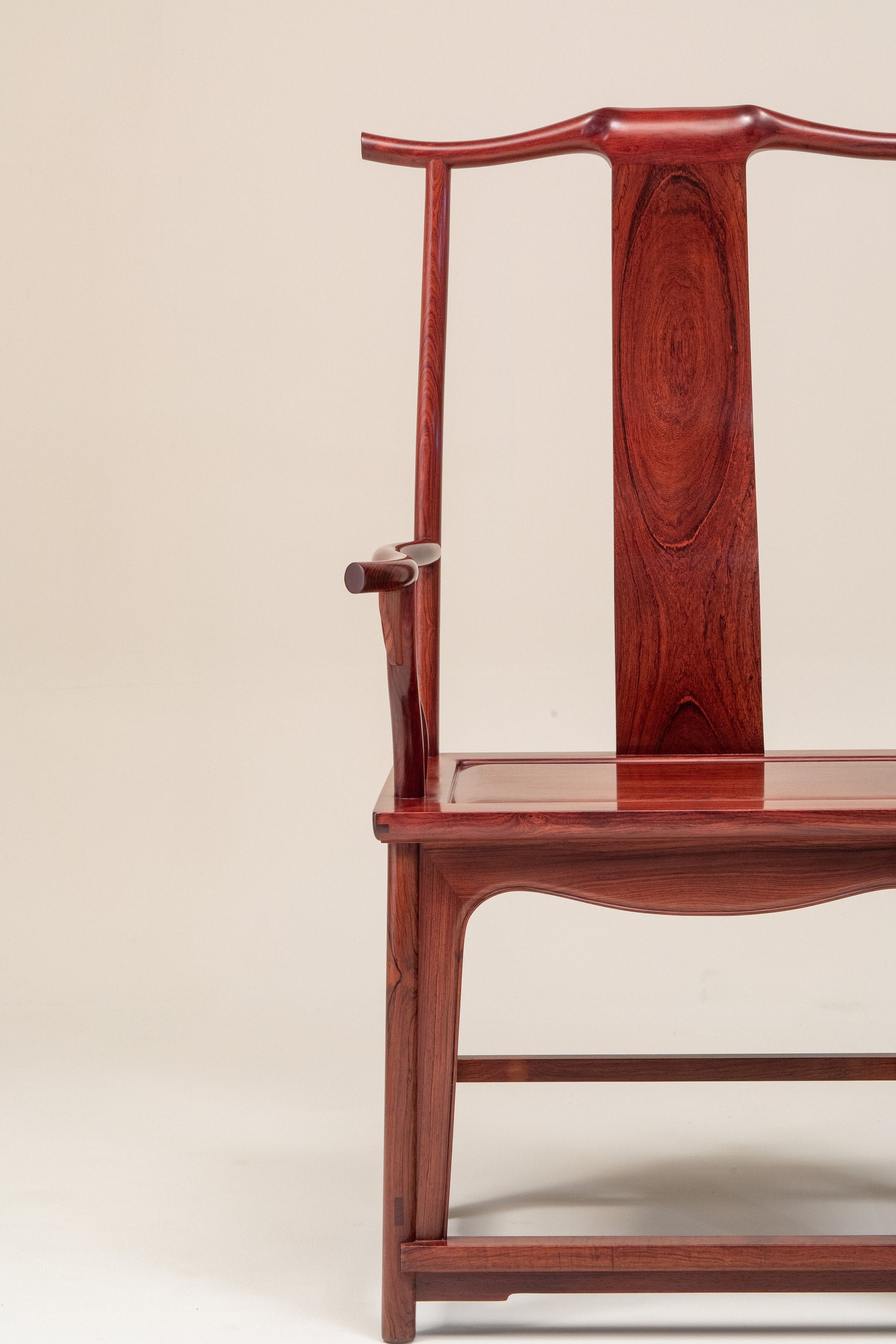 Burmese rosewood four-cornered official's hat chair