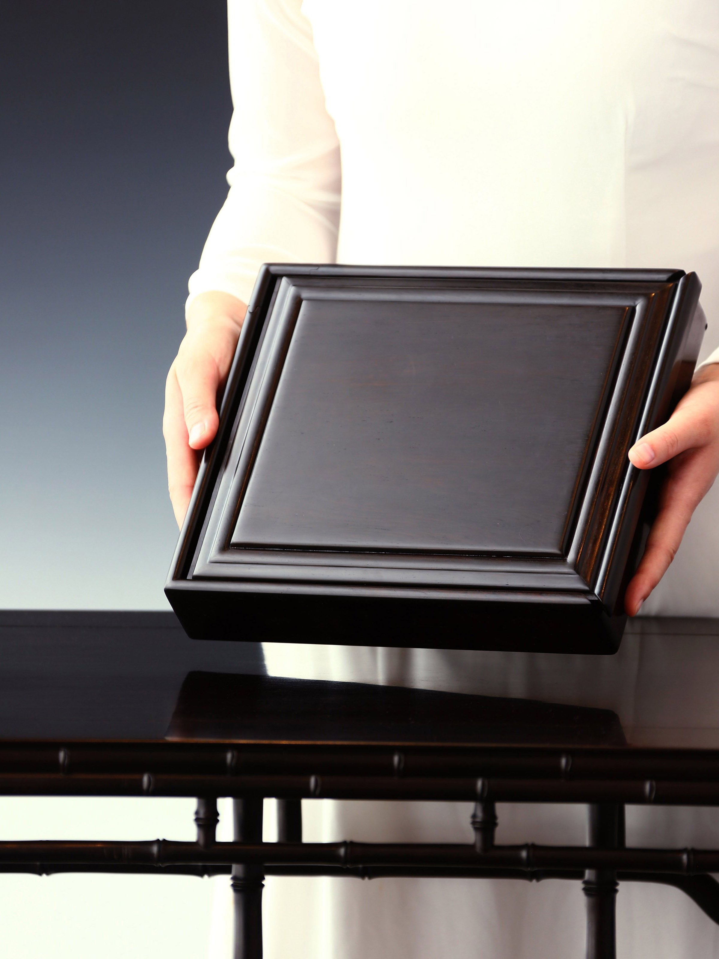 Purple sandalwood plain pull-out tea box