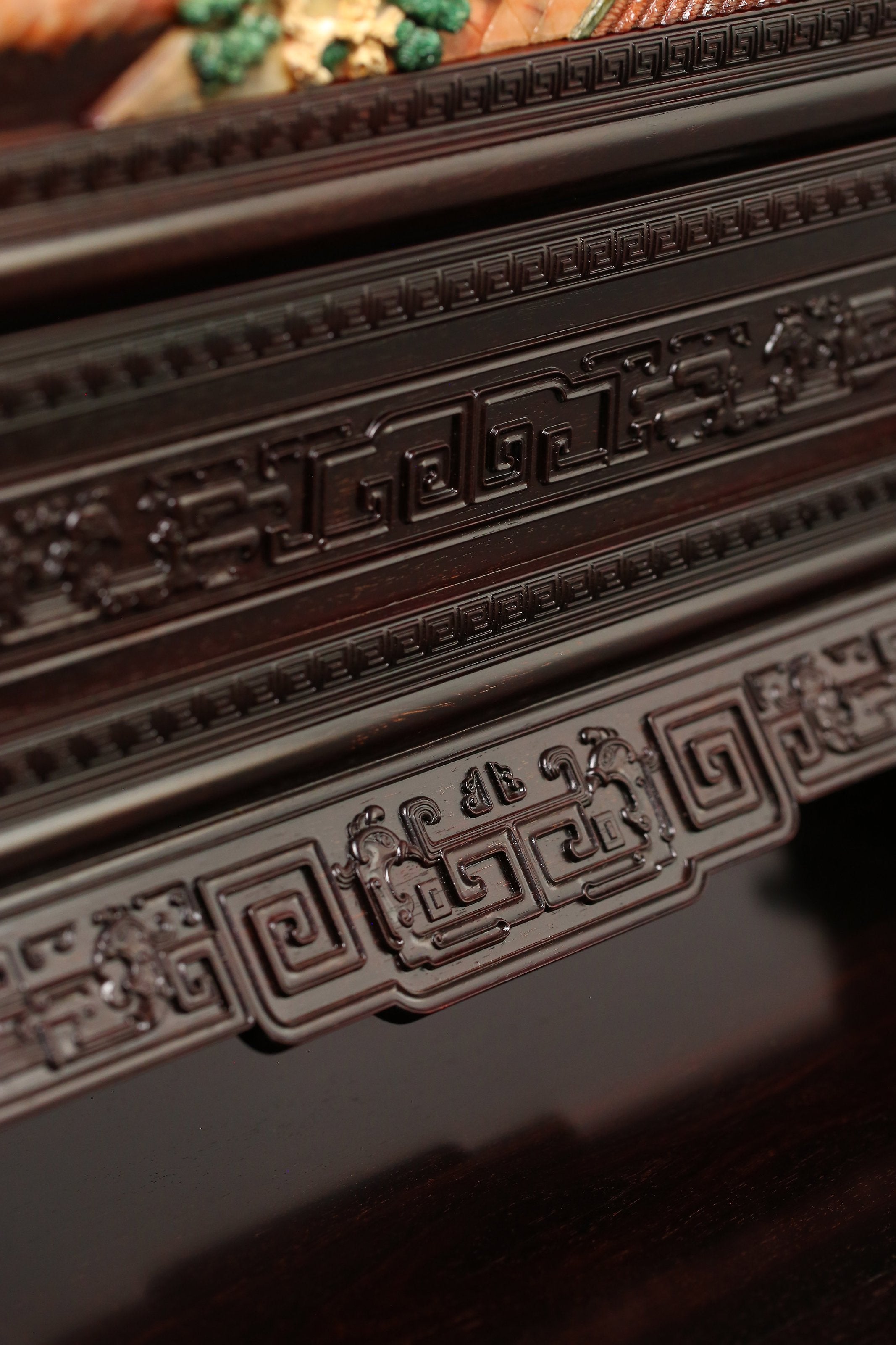 Rosewood Inlaid Scholar and Phoenix Pattern Screen