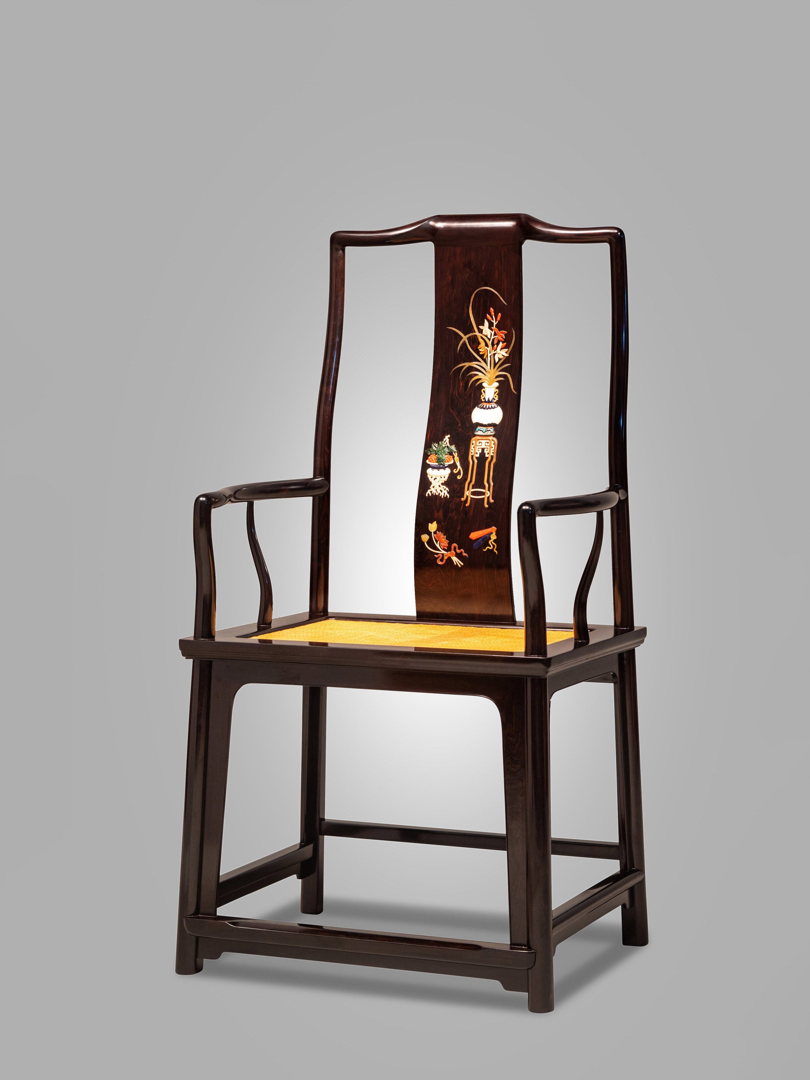 Inlaid Antique Chair/Official Hat Chair