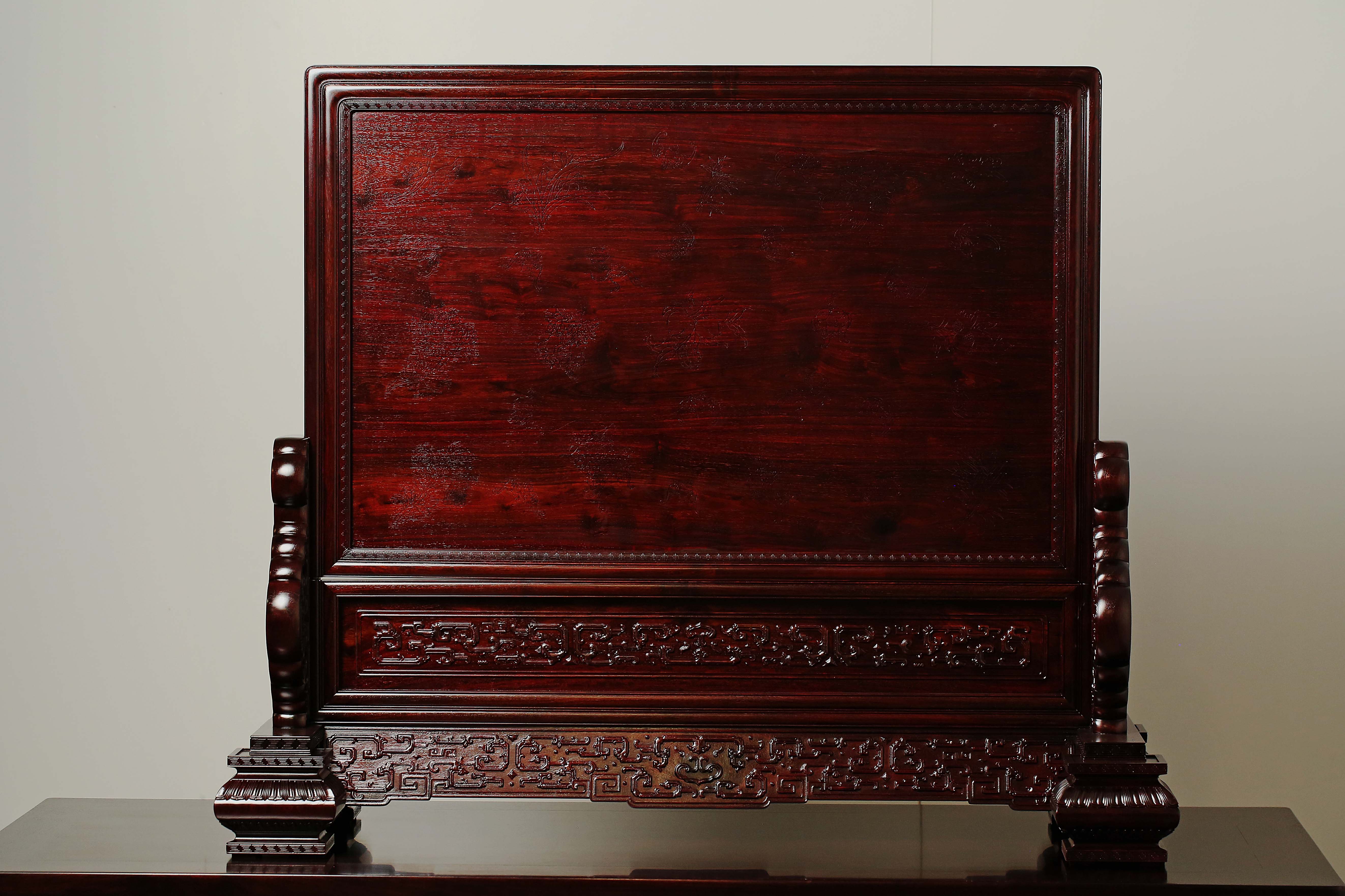 Extra Large Insert Screen with Hundred Birds Inlaid with Treasures