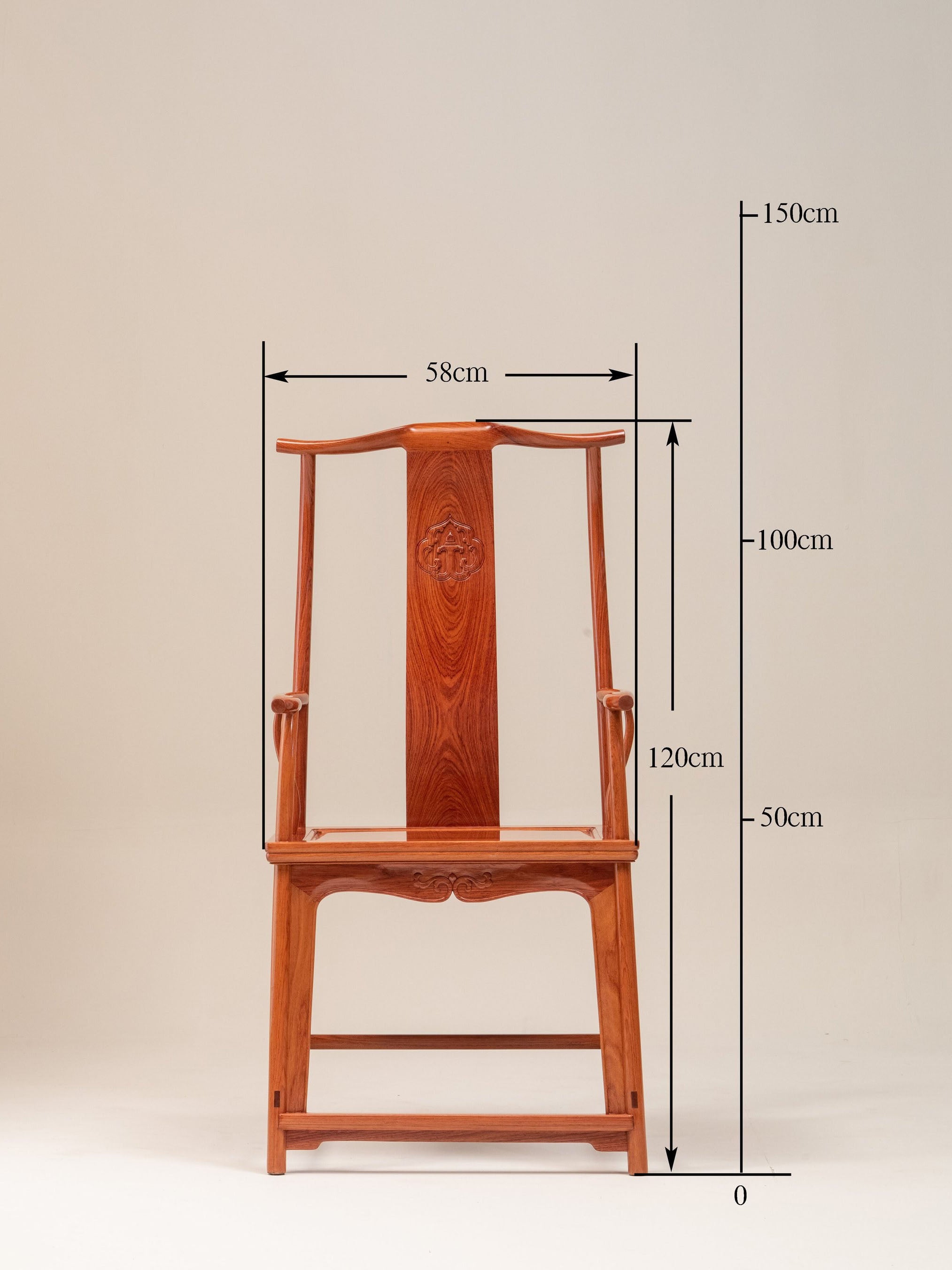Rosewood/Burmese rosewood, Wang Shixiang style four-section official hat chair