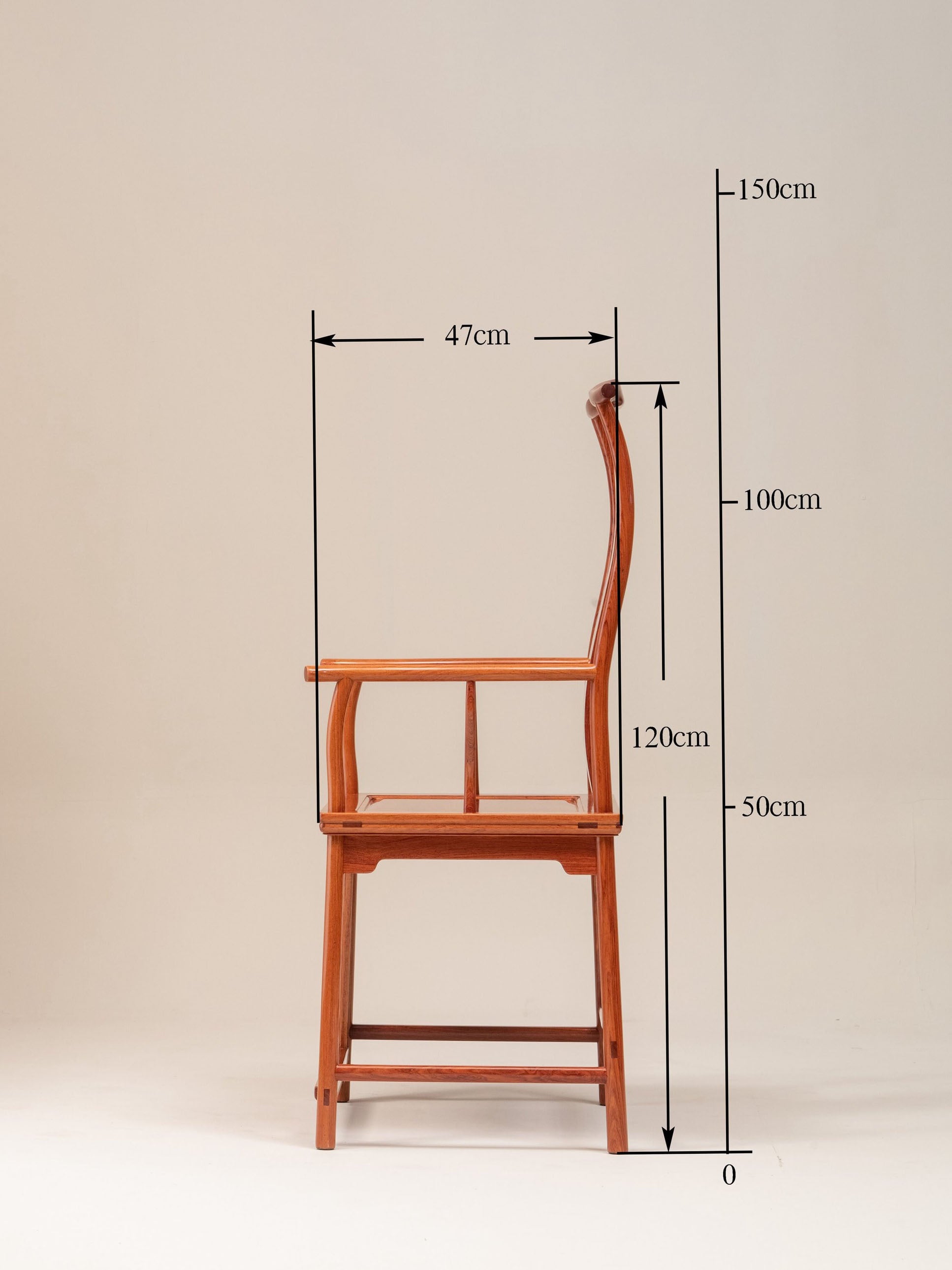 Rosewood/Burmese rosewood, Wang Shixiang style four-section official hat chair