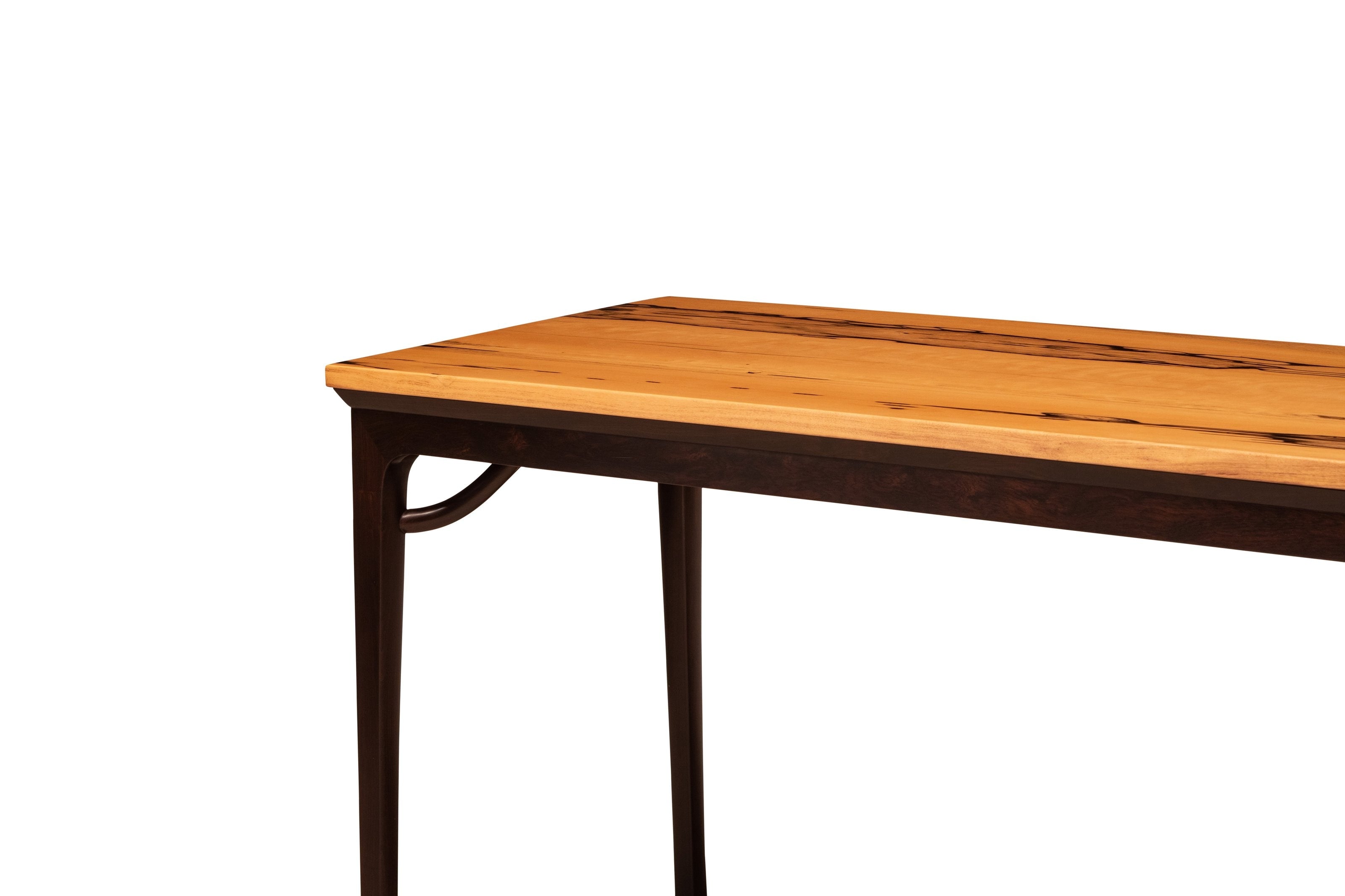 Black persimmon wood and black rosewood unsupported king-shaped stretcher spray painting table