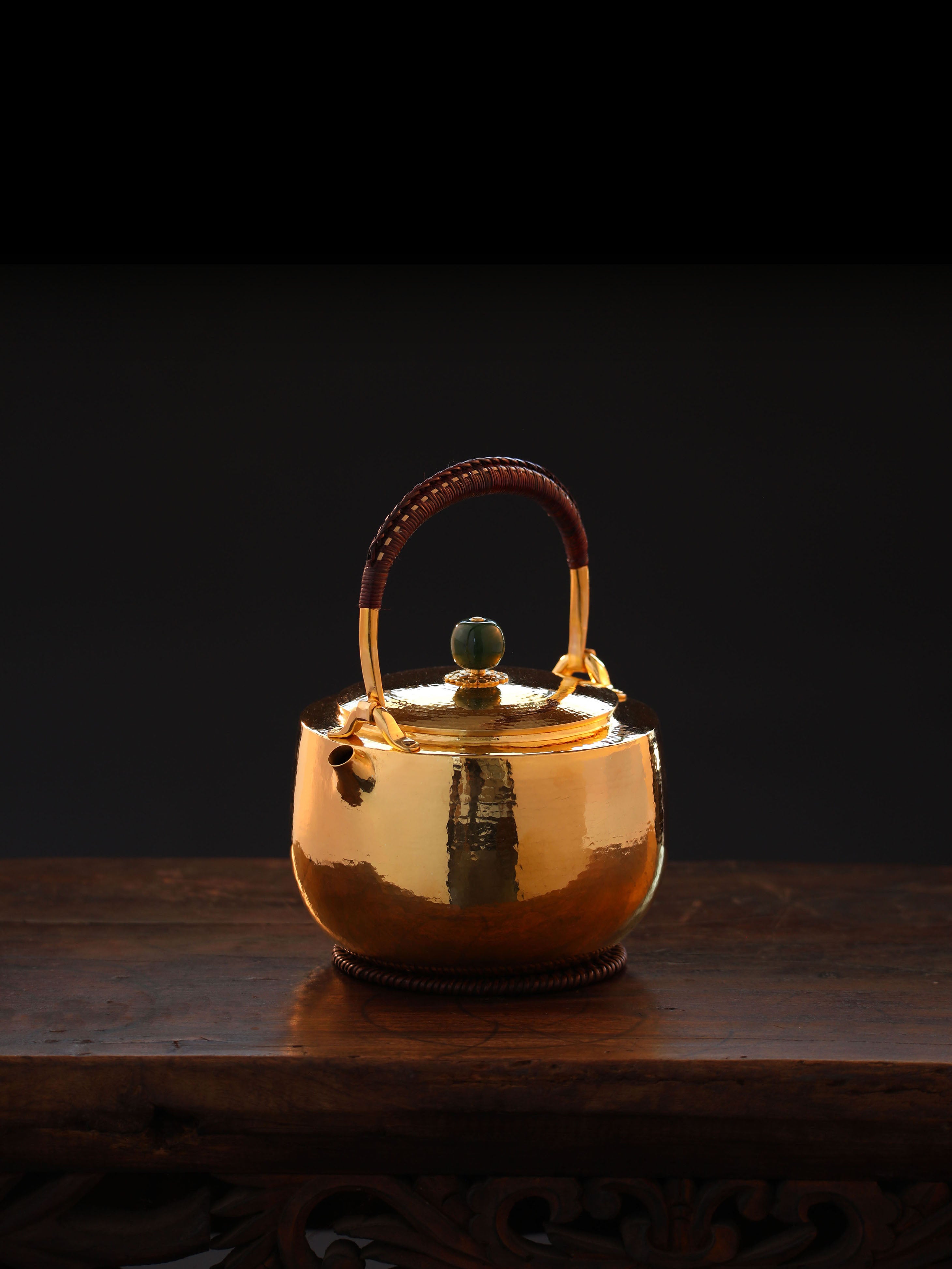 Kitamura-style pure gold and gold-plated silver teapot