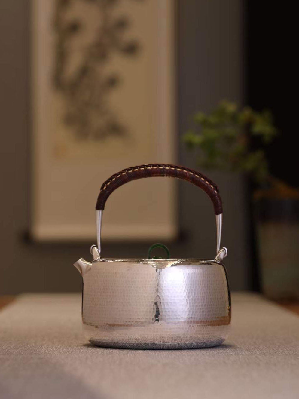 Kitamura Hammer-Patterned Jade Ring