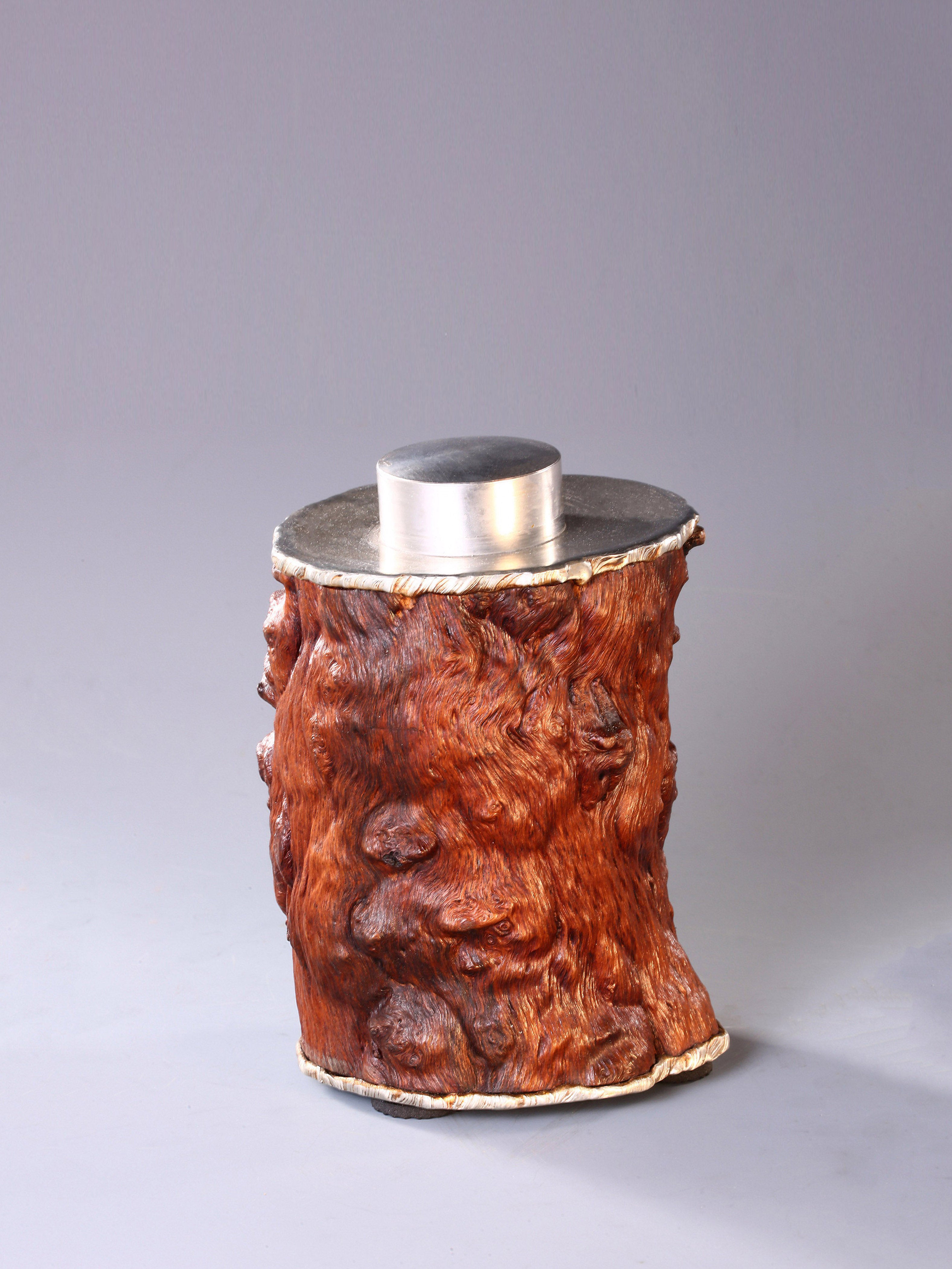 Benguzhi Rongxi carved wood tea canister