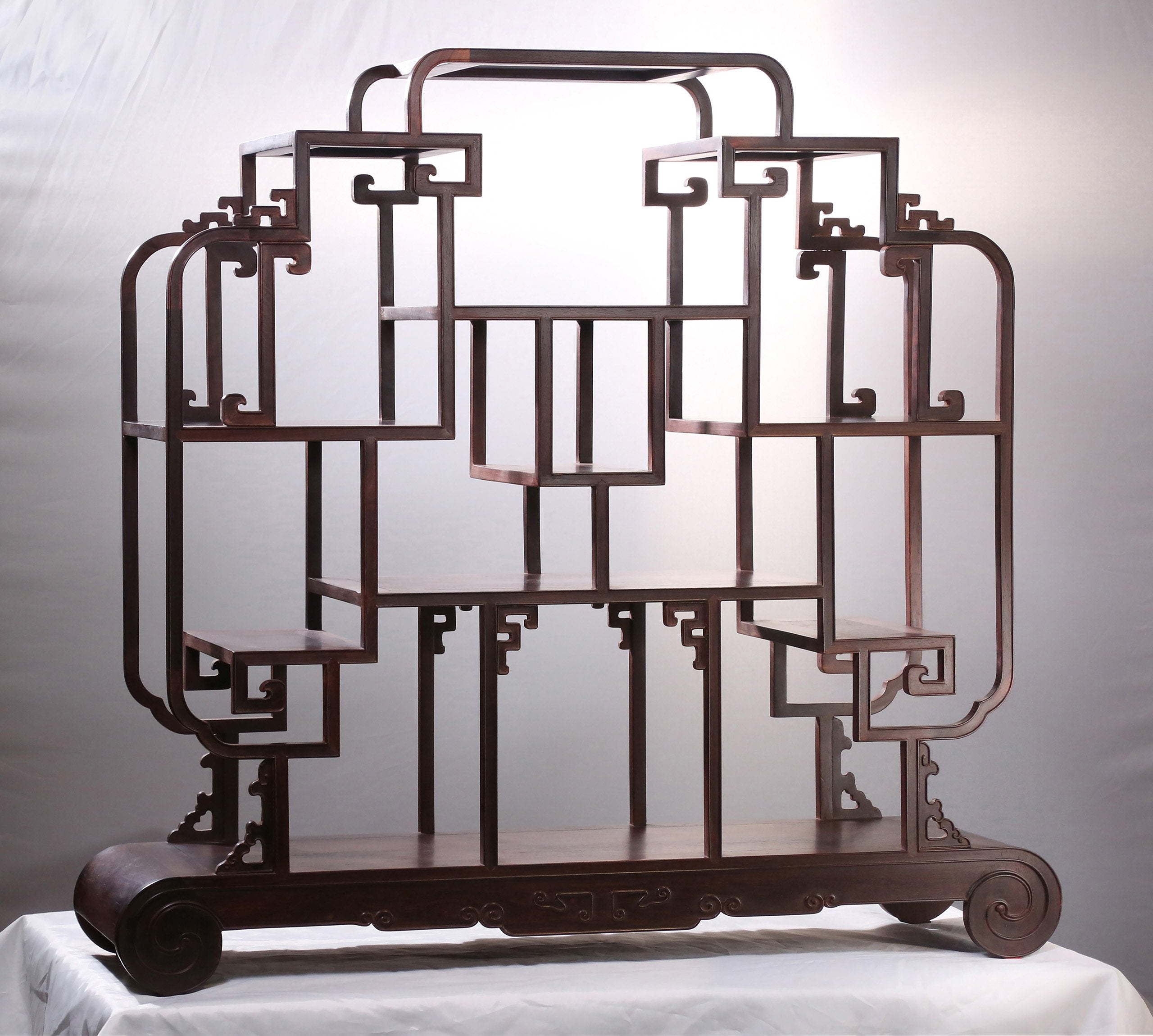 Rosewood/Purple Sandalwood Scroll Bookshelf