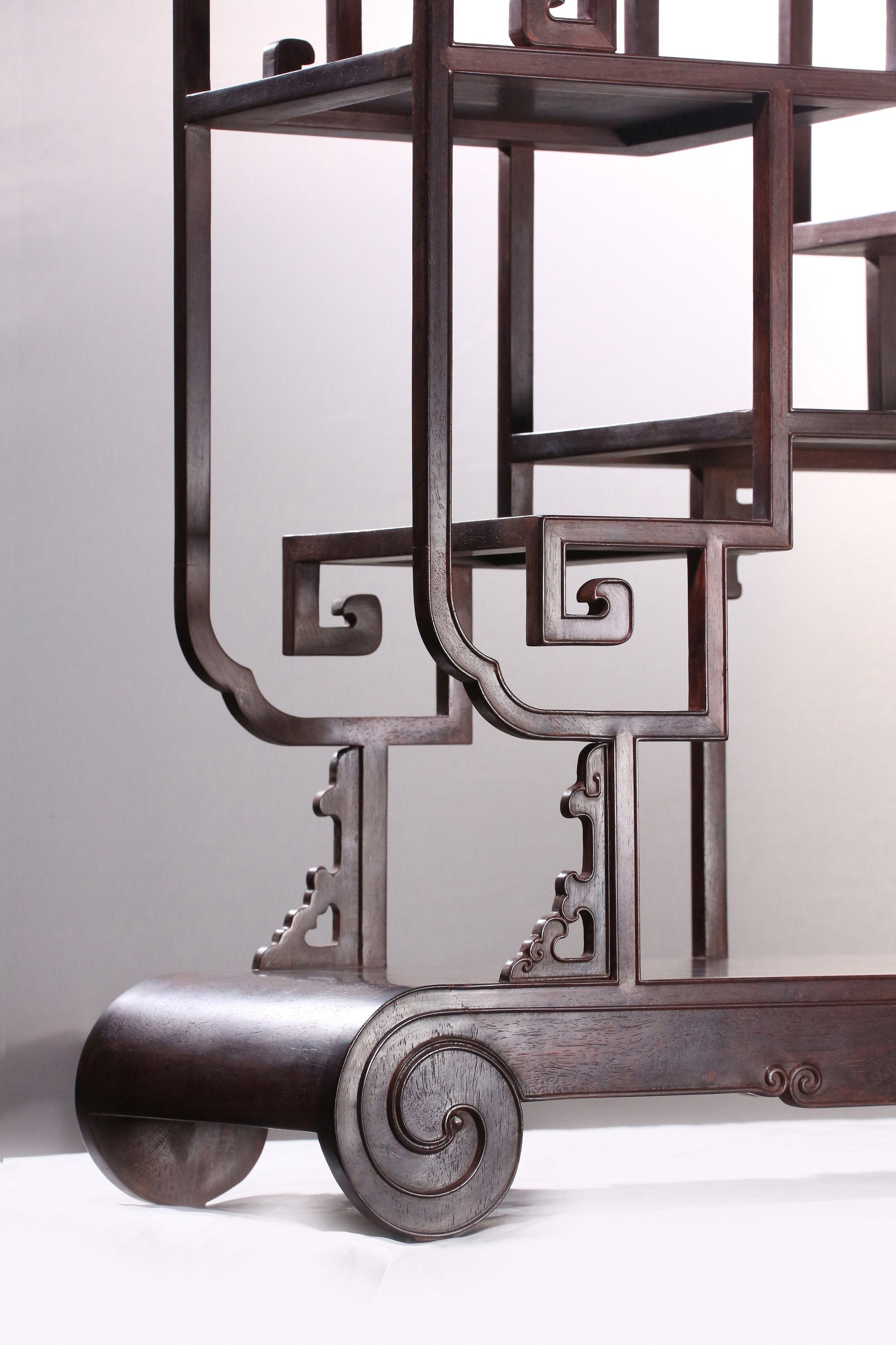 Rosewood scroll book display shelf