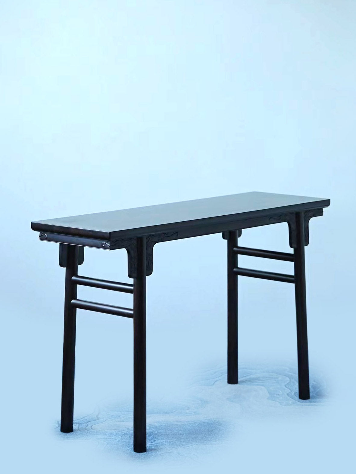 Purple sandalwood flat-top table with mortise and tenon joints and dragon design