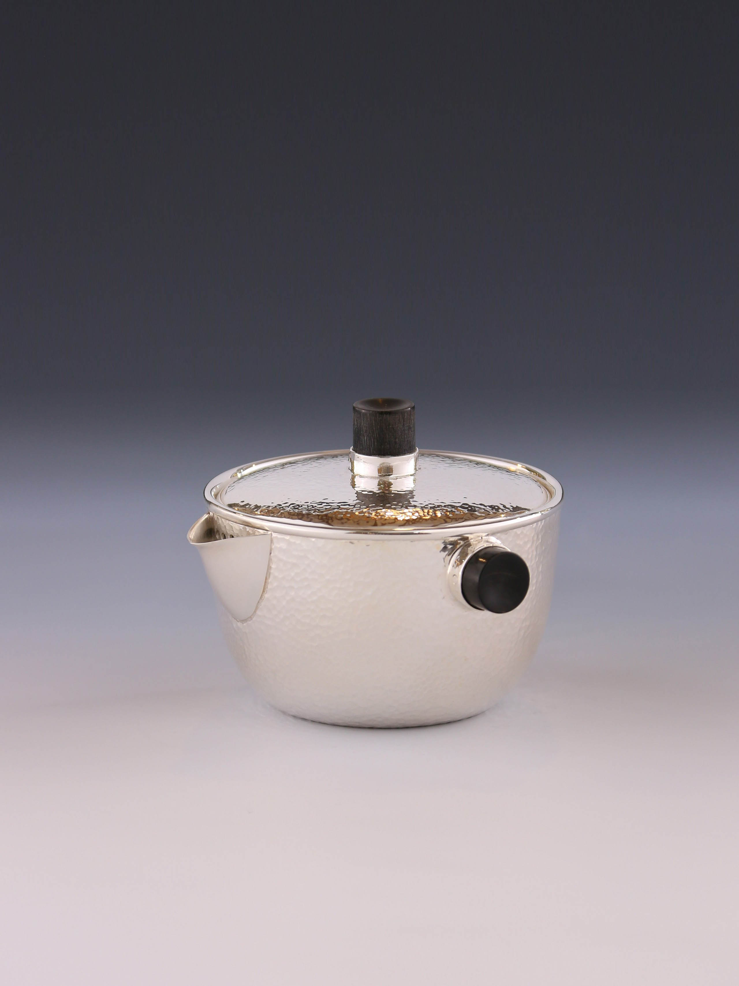 Hammered Hand-held Silver Covered Bowl