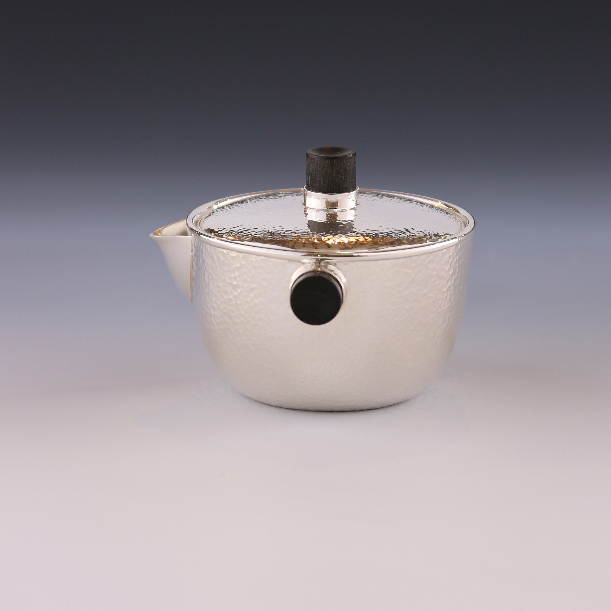 Hammered Hand-held Silver Covered Bowl