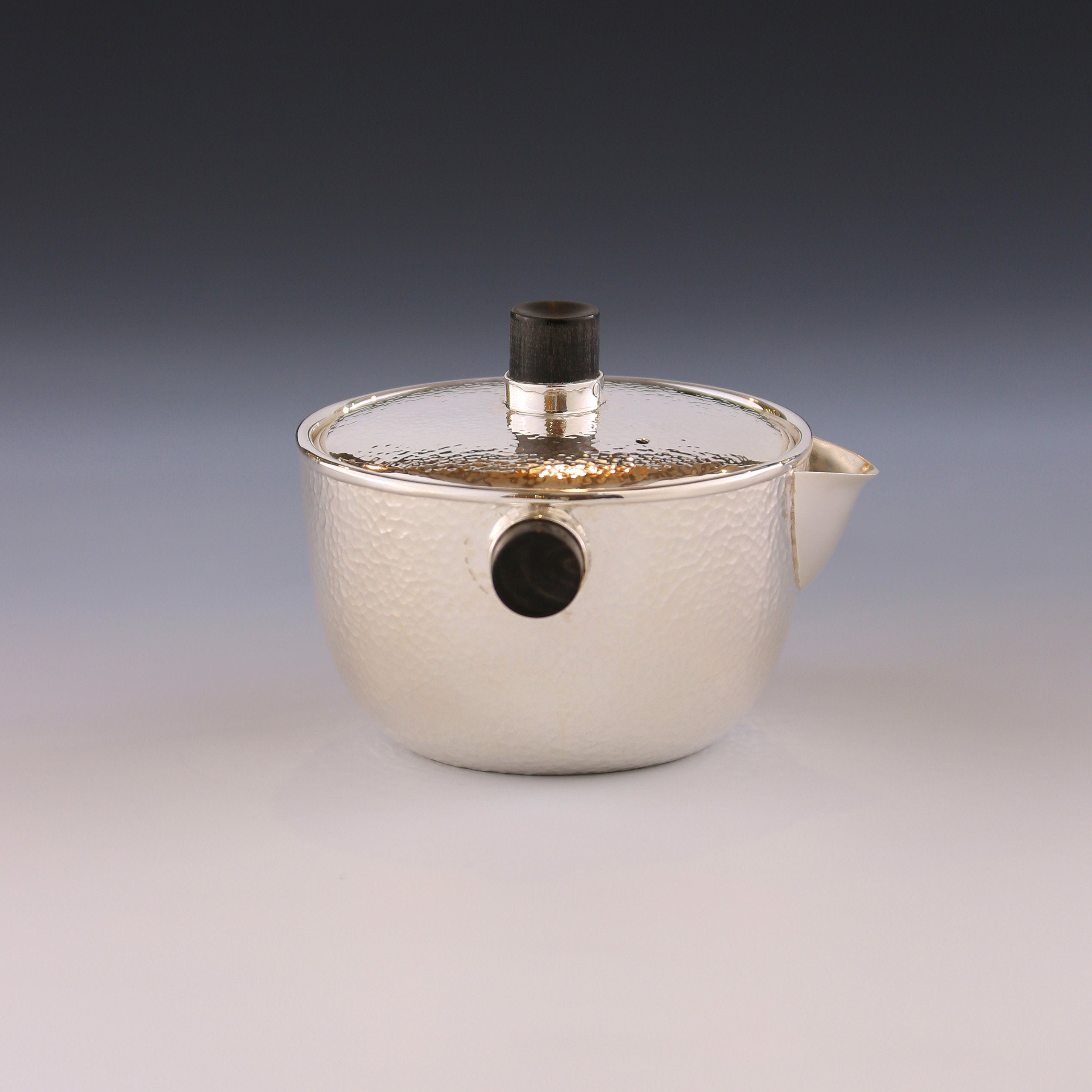 Hammered Hand-held Silver Covered Bowl