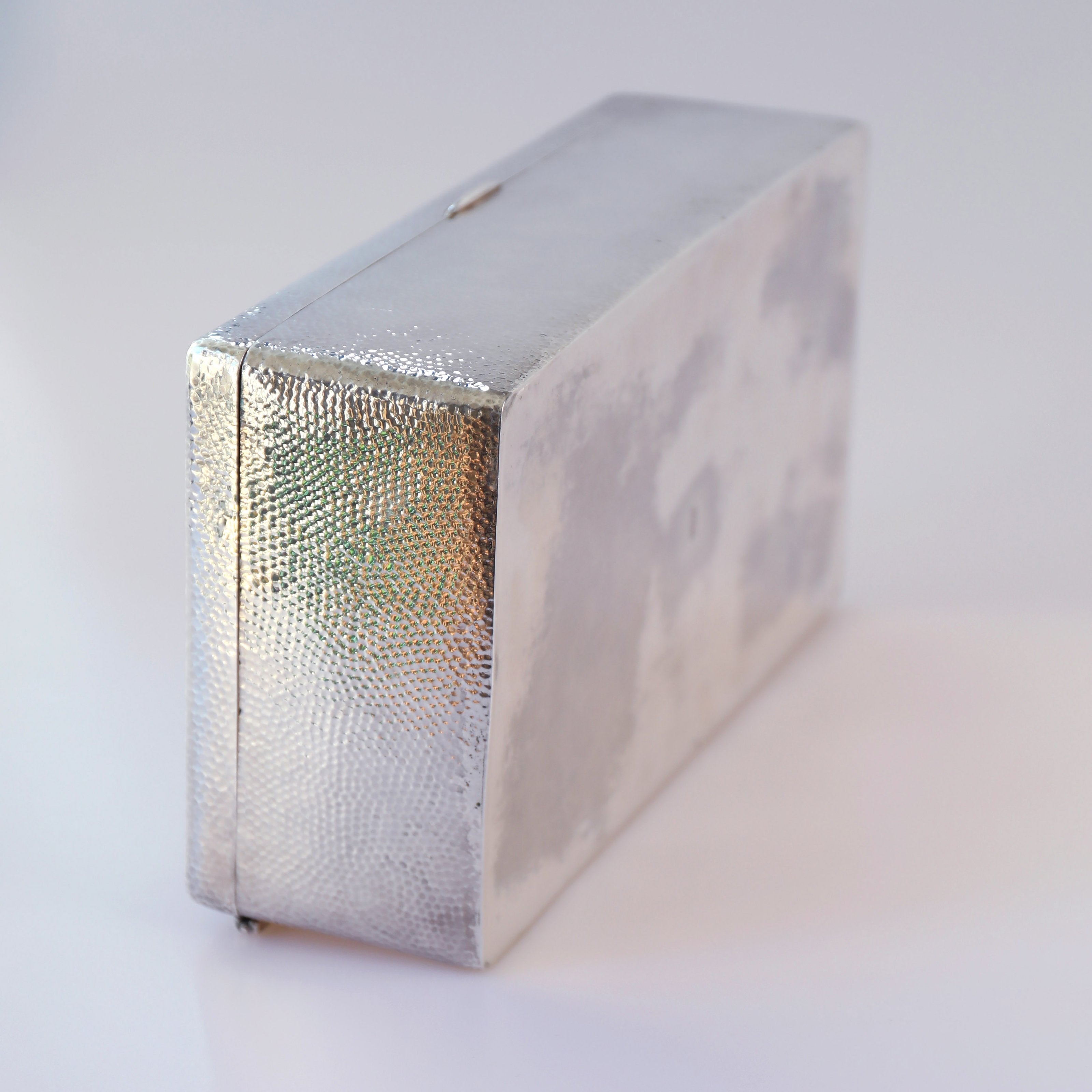 Large Chinese-made pure silver tea/cigar box