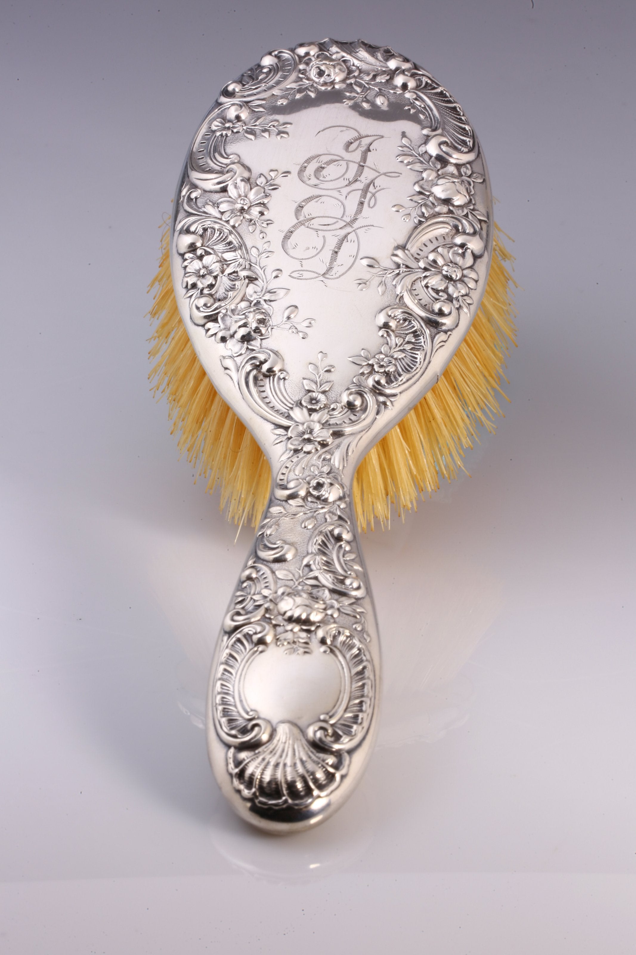 American antique sterling silver long-handled brush