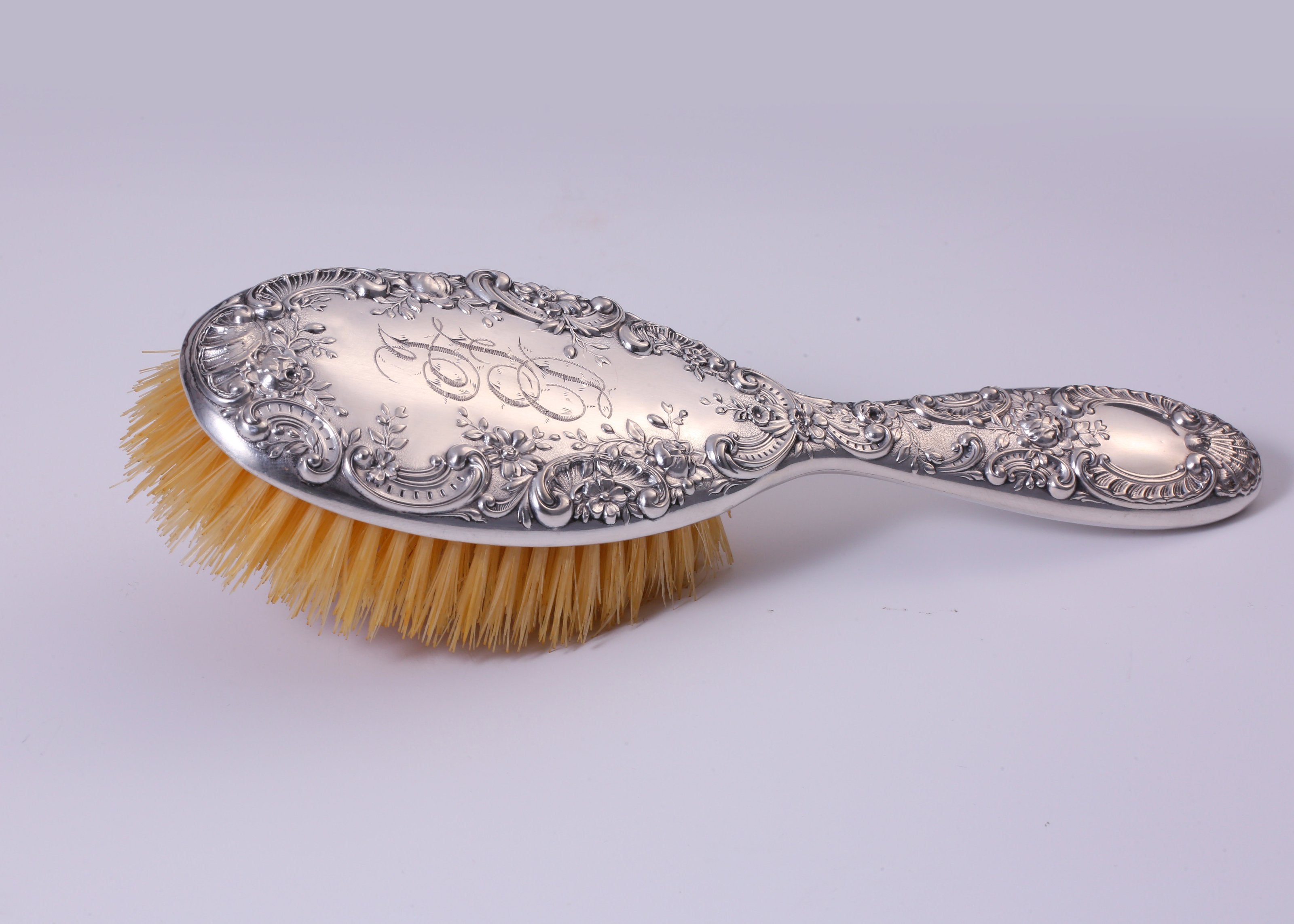American antique sterling silver long-handled brush