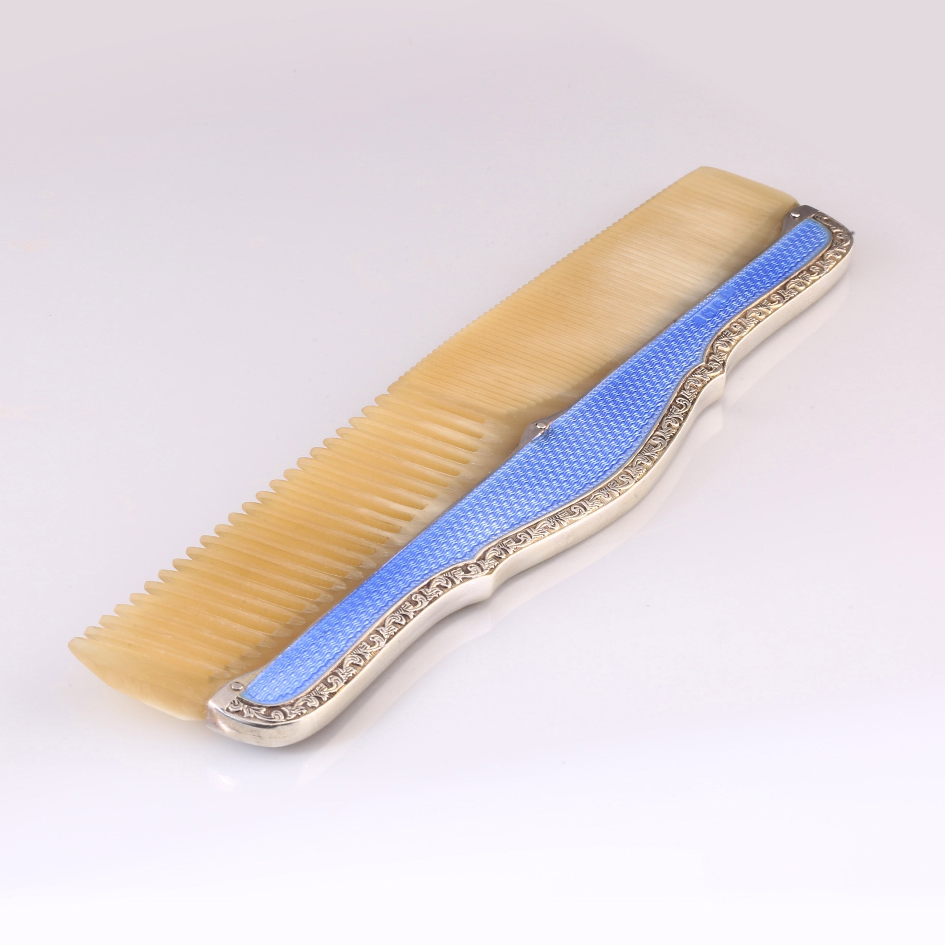 Sterling Silver Enamel Comb, Birmingham, England