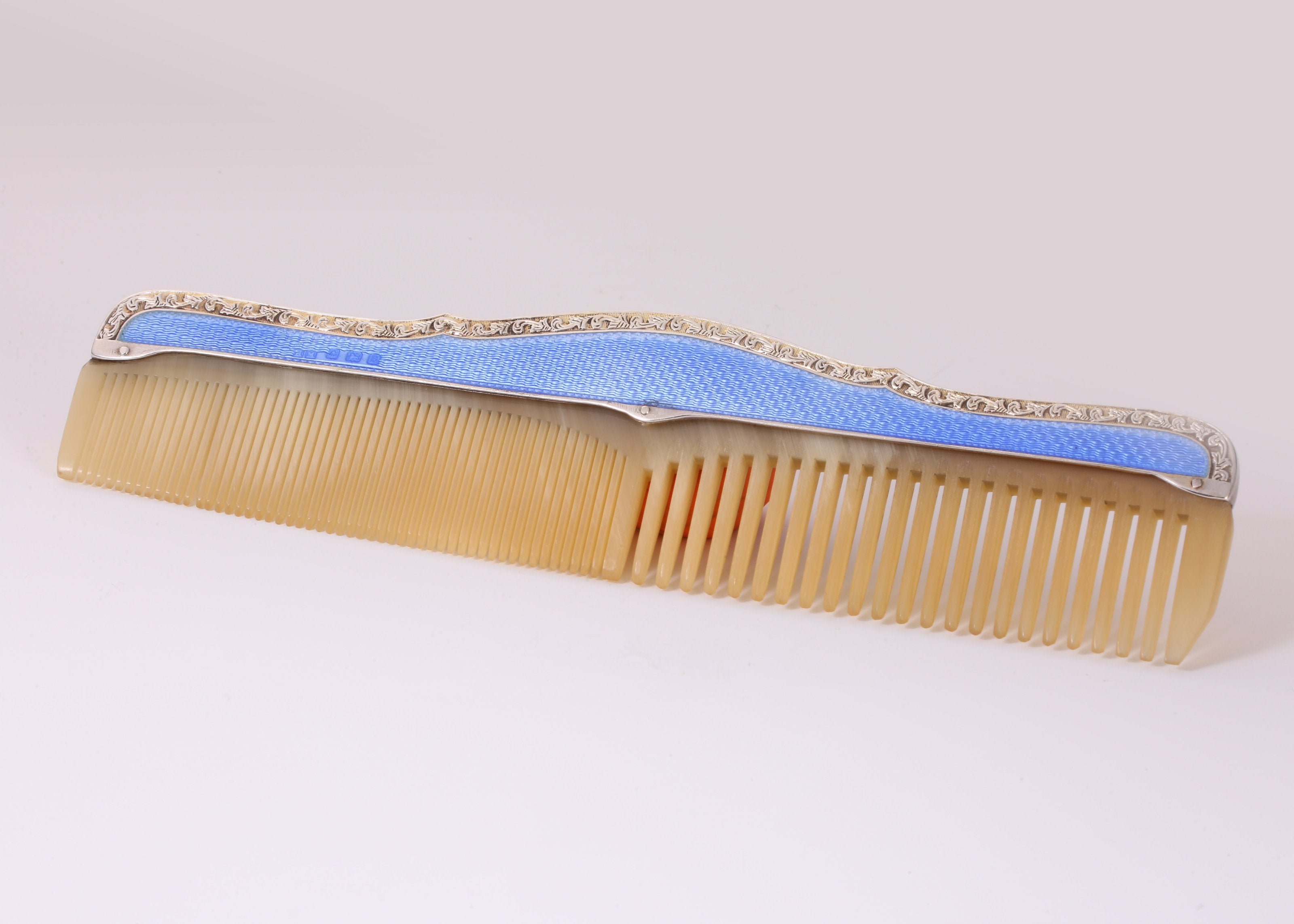 Sterling Silver Enamel Comb, Birmingham, England