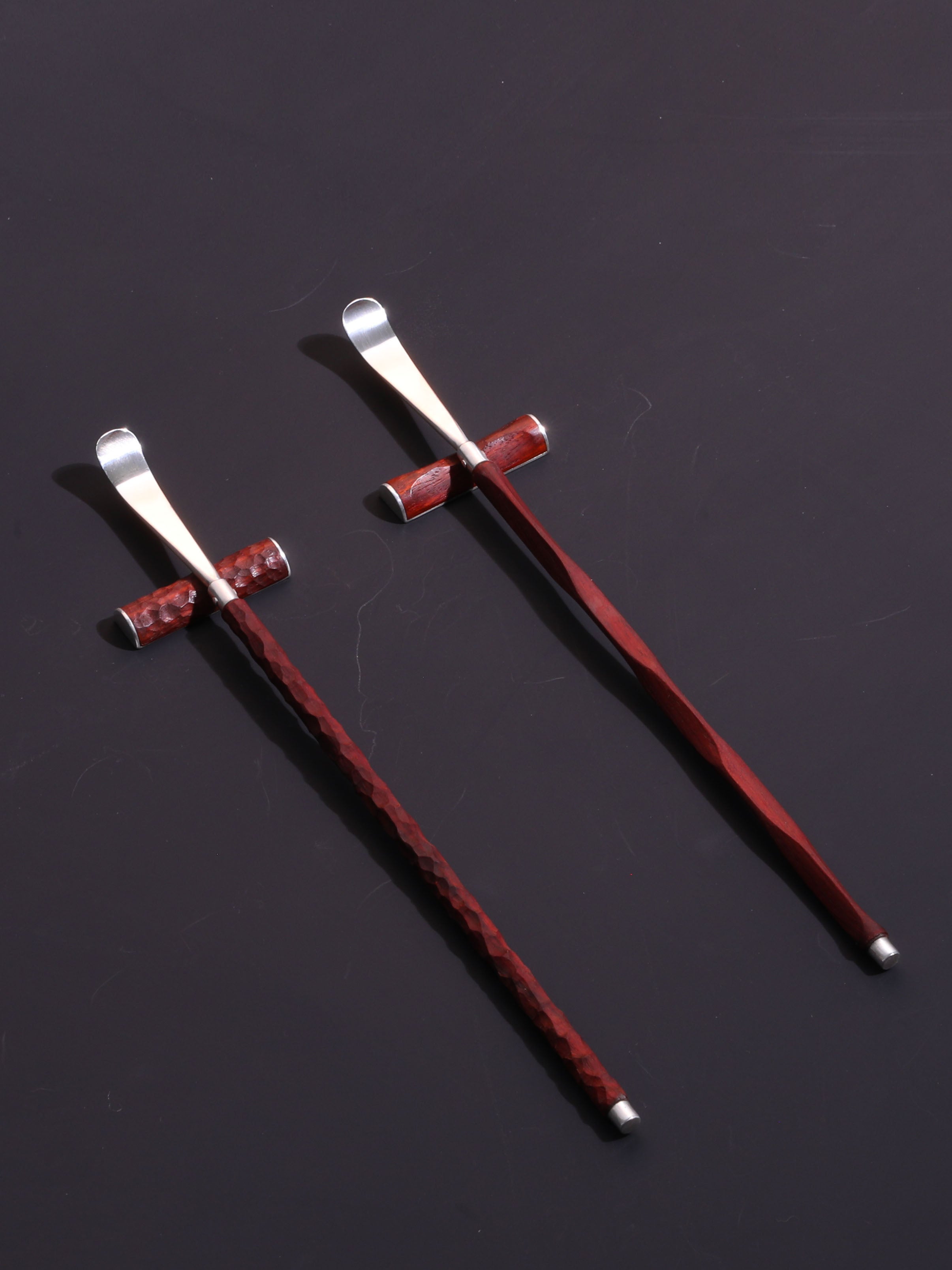 Sterling silver | Rosewood tea pick | Tea spoon