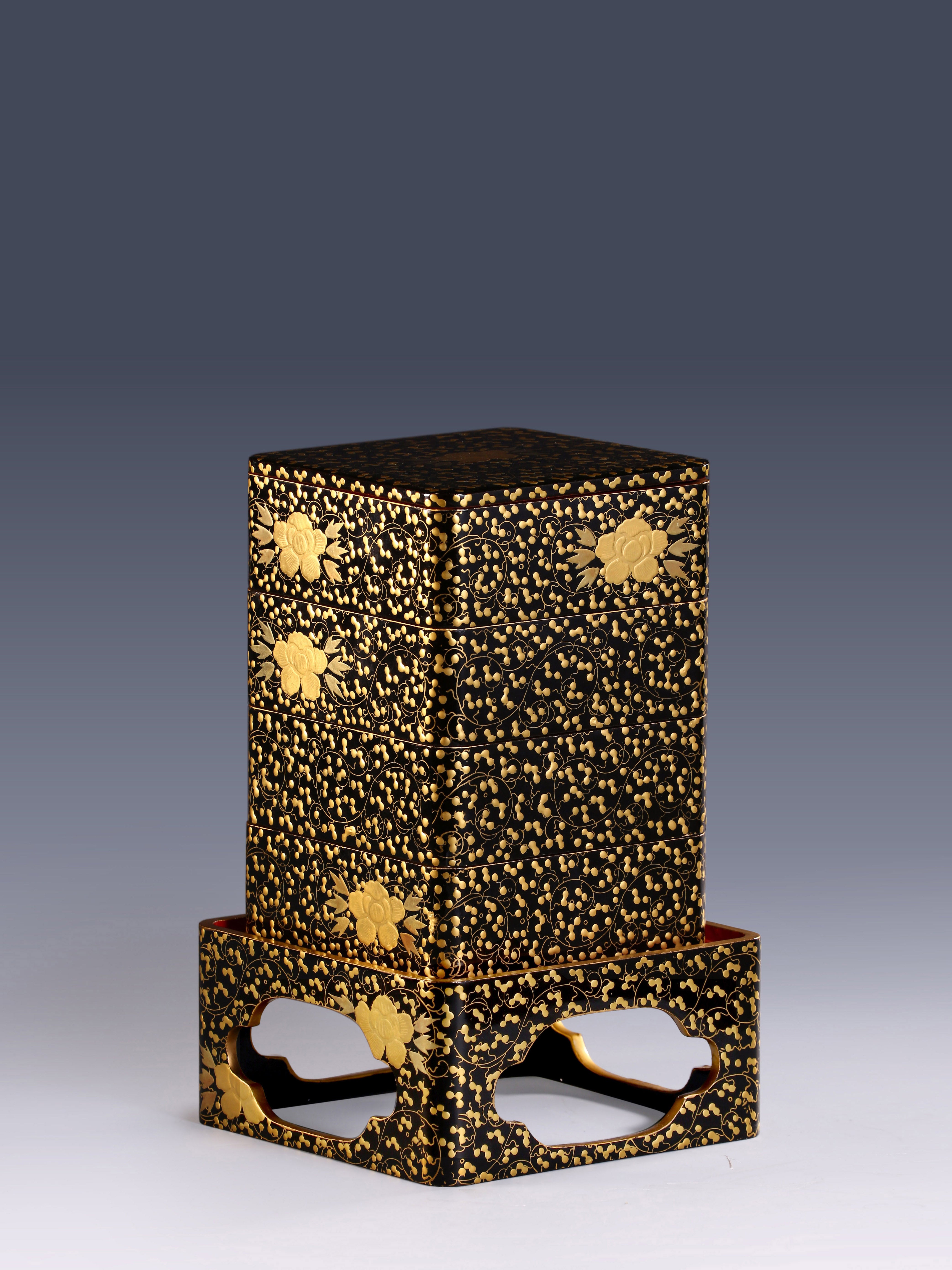 Japanese Gold-Painted Four-Layer Tea Box