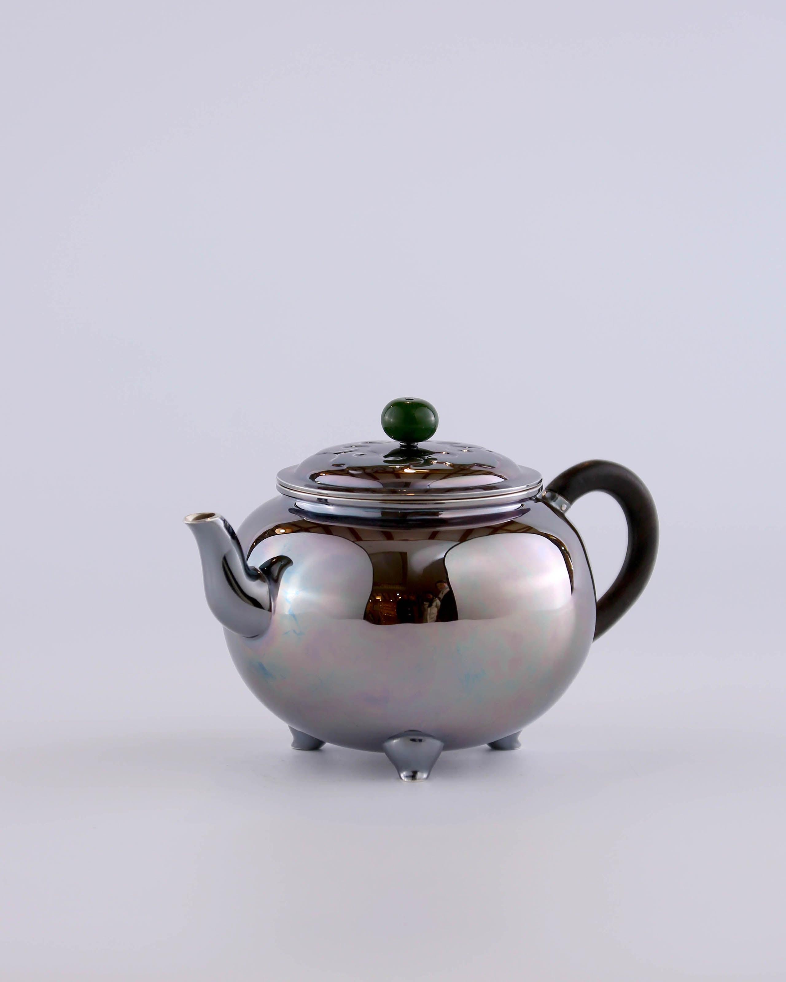 Da Bin Ruyi Three-Legged Pure Silver Teapot