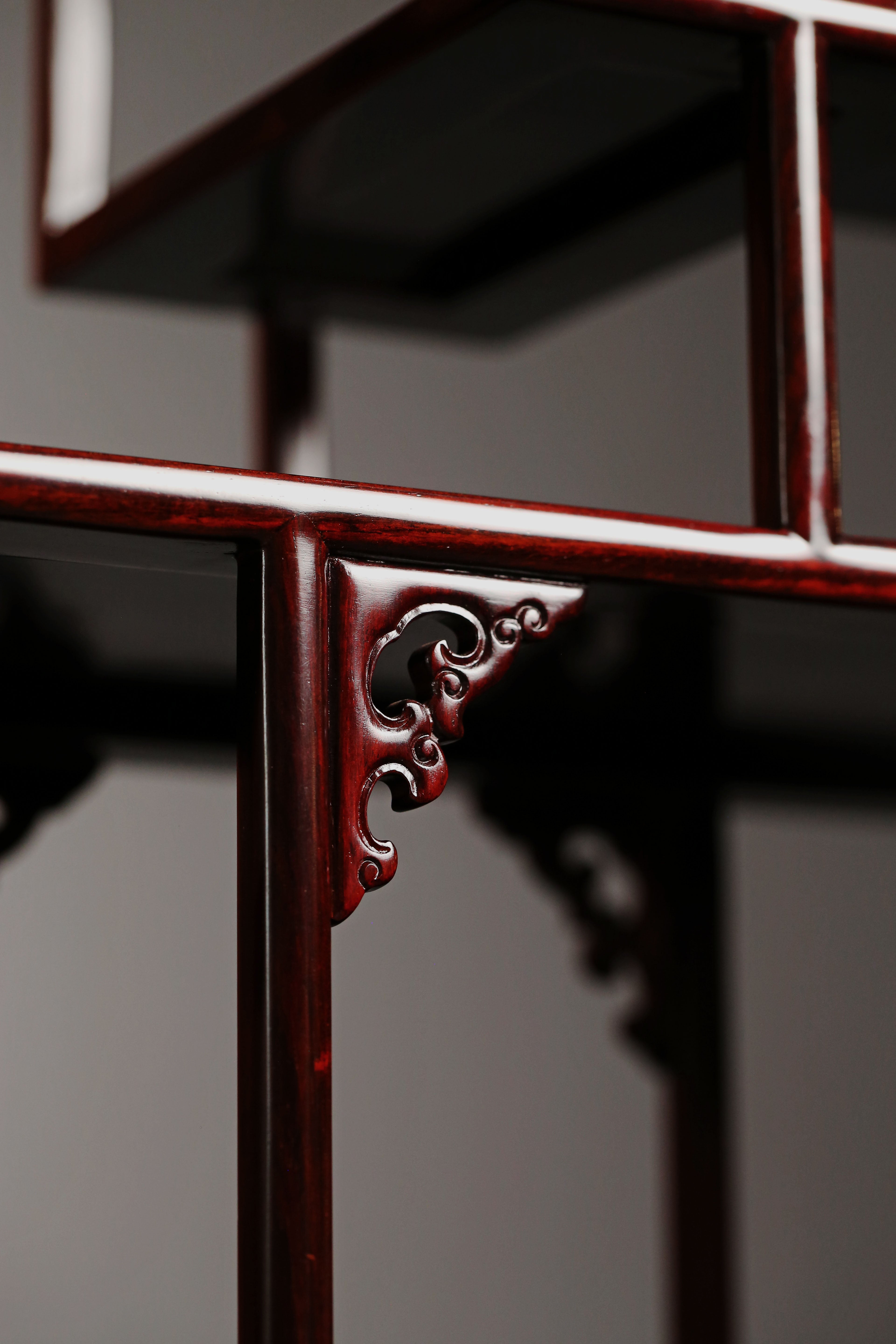 Rosewood/Purple Sandalwood Scroll Bookshelf