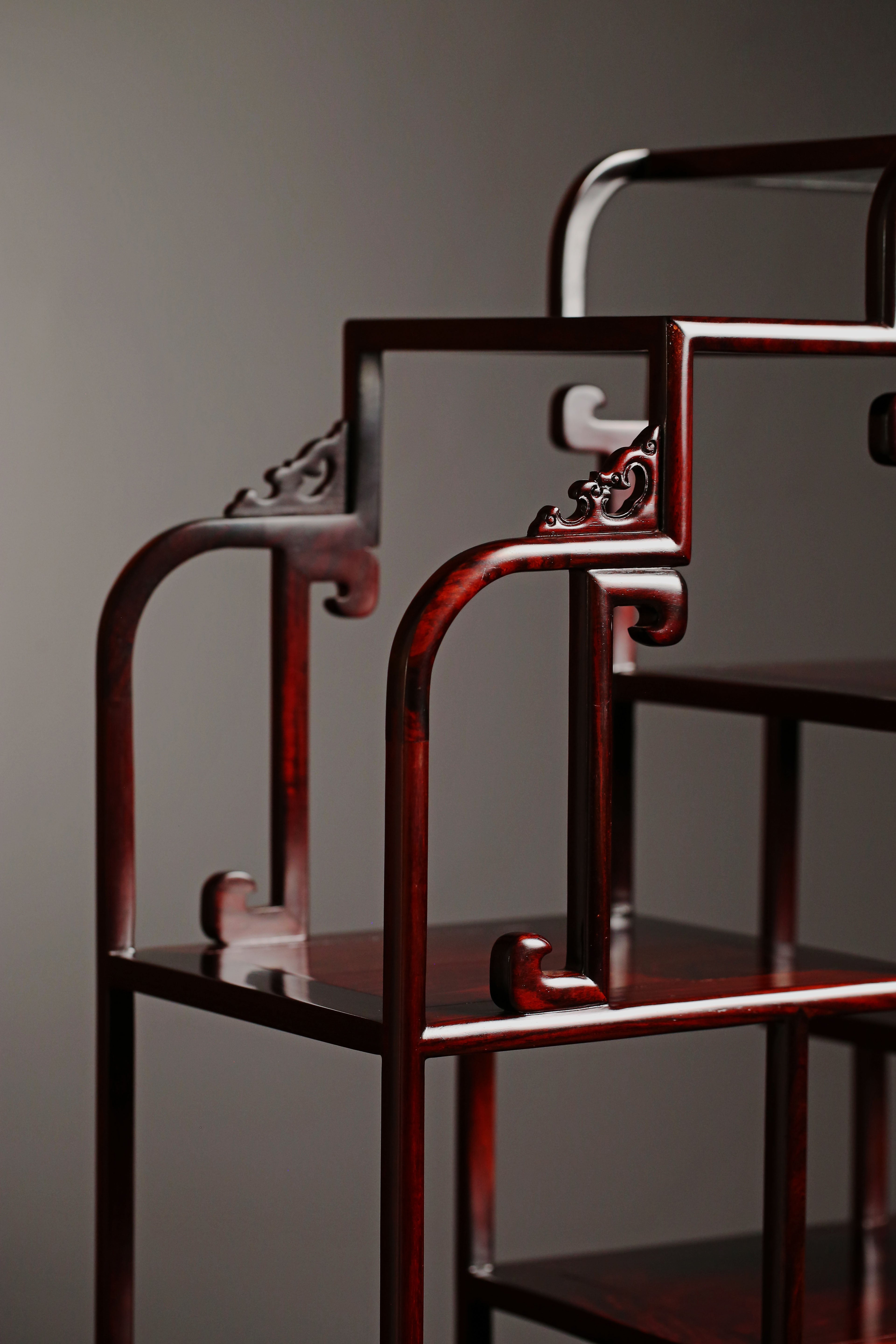 Rosewood/Purple Sandalwood Scroll Bookshelf