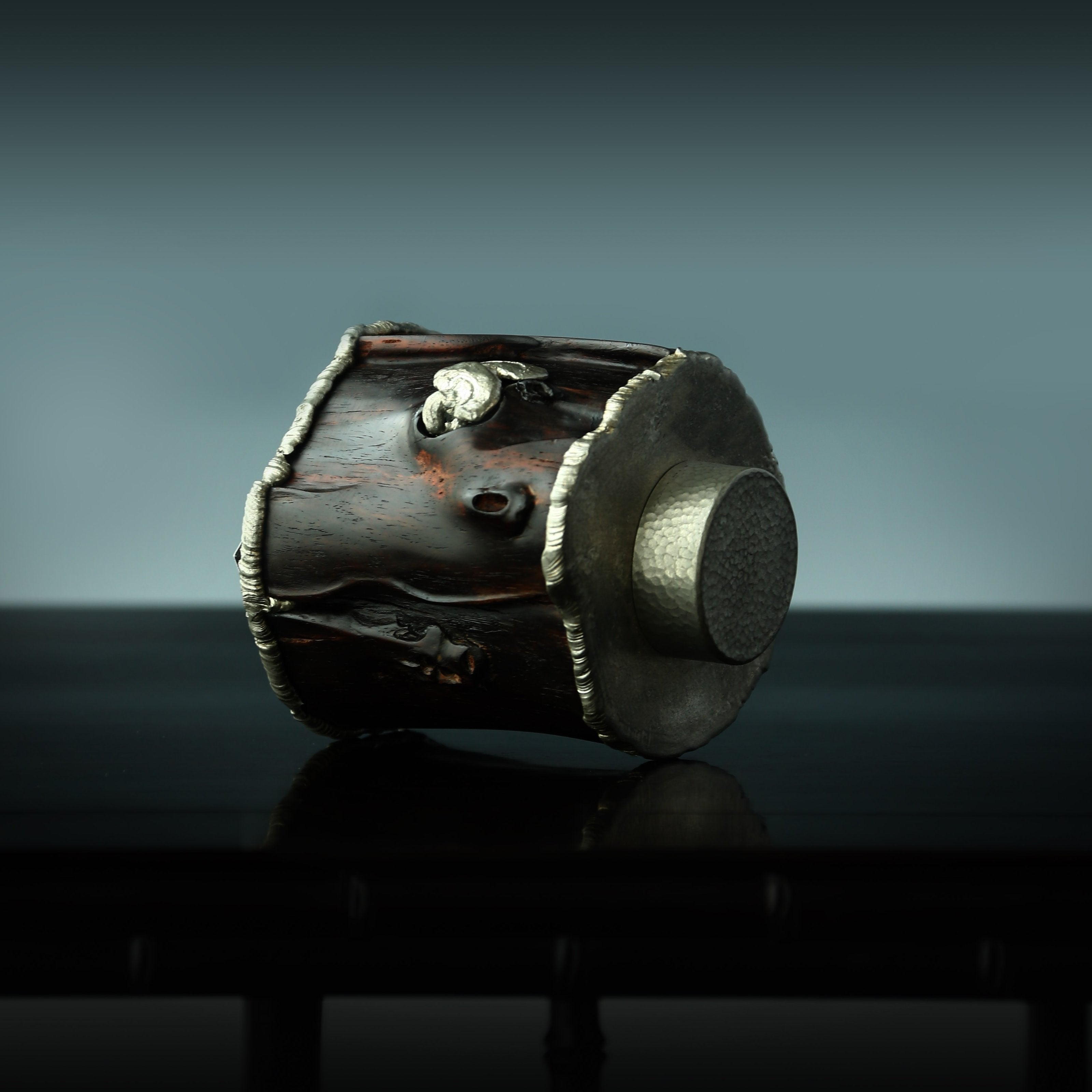 Rosewood Lingzhi Tin Carved Tea Canister