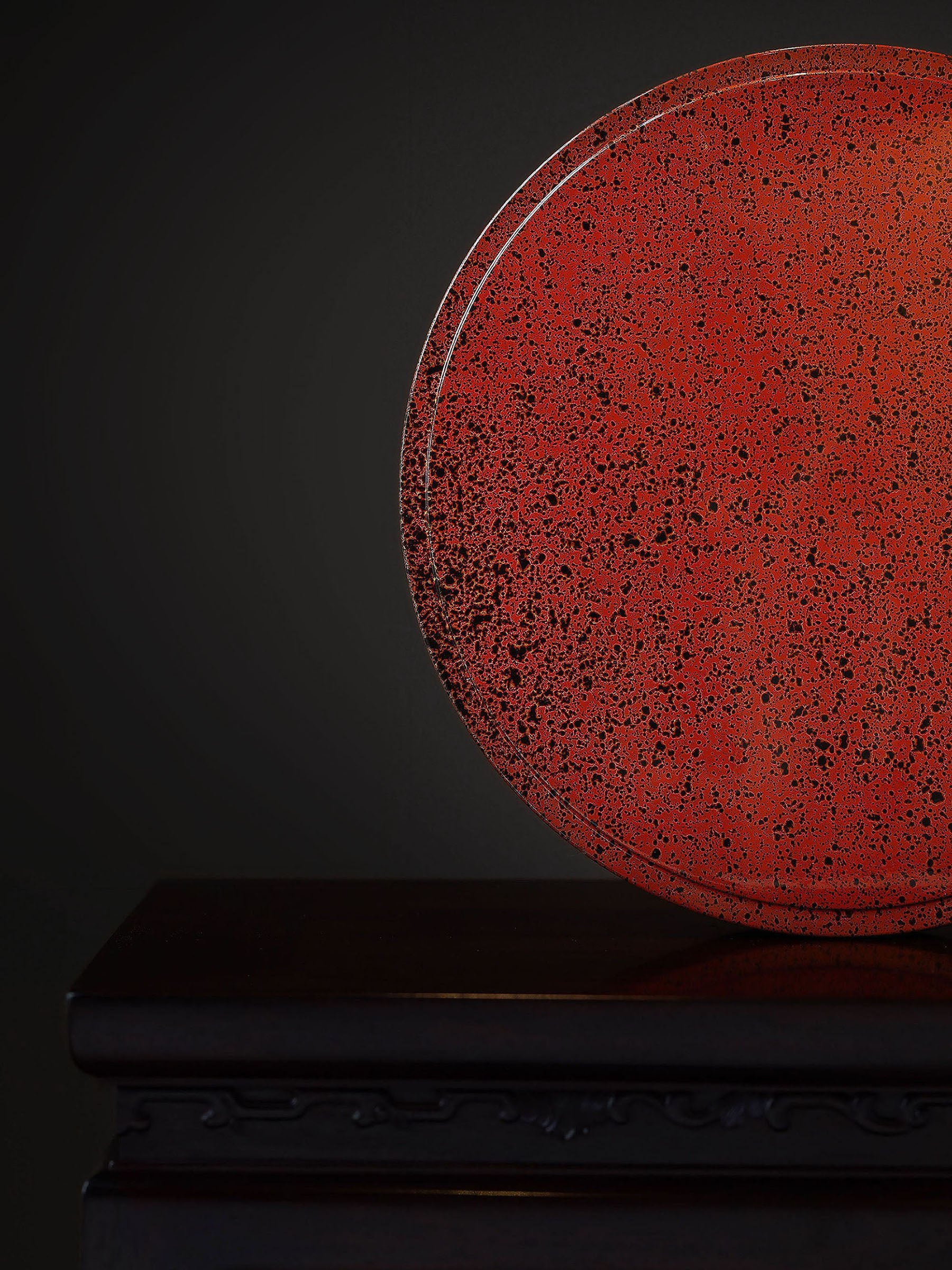 Japanese lacquer string pattern tea box