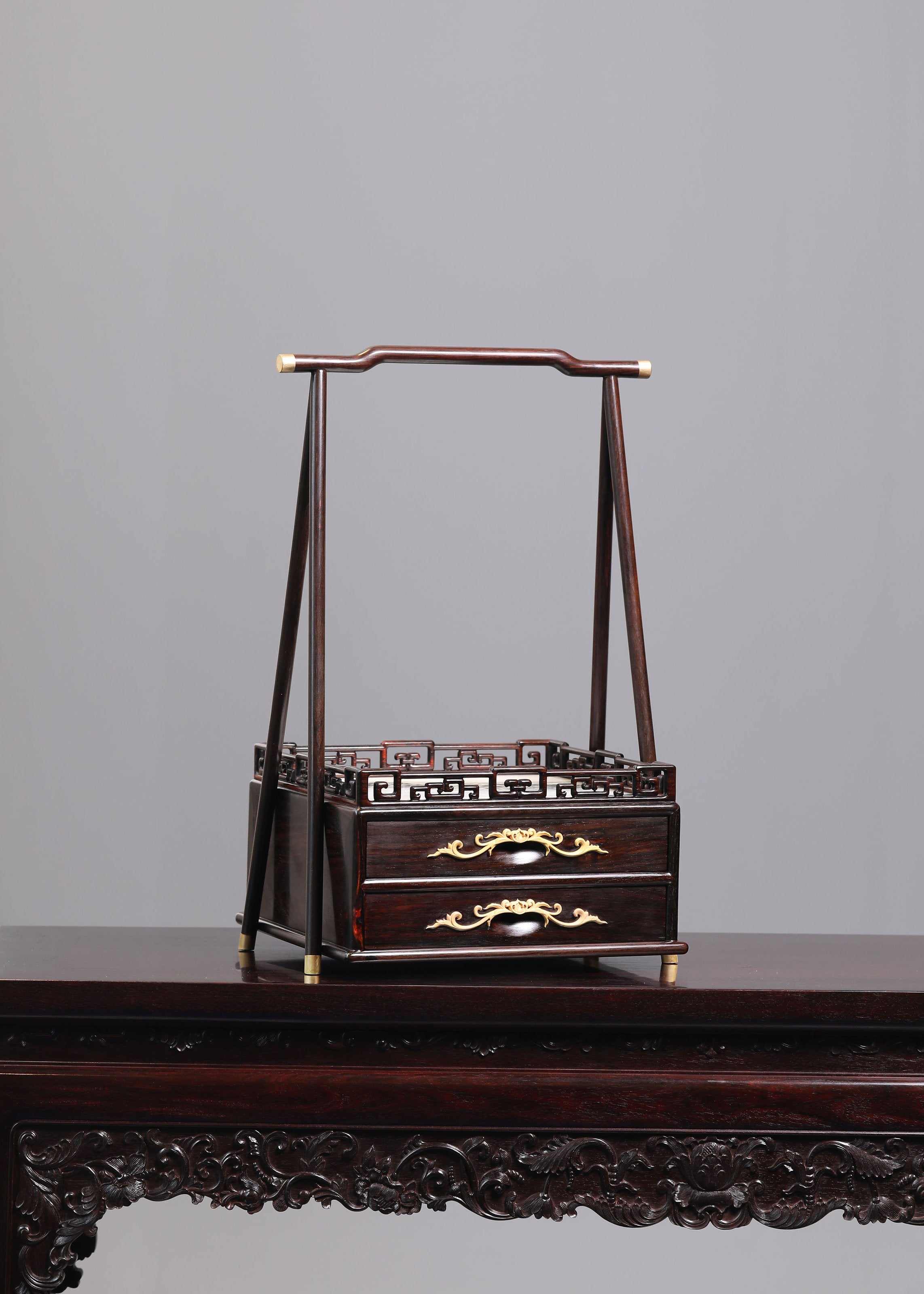 Rosewood Tea Box with Handle