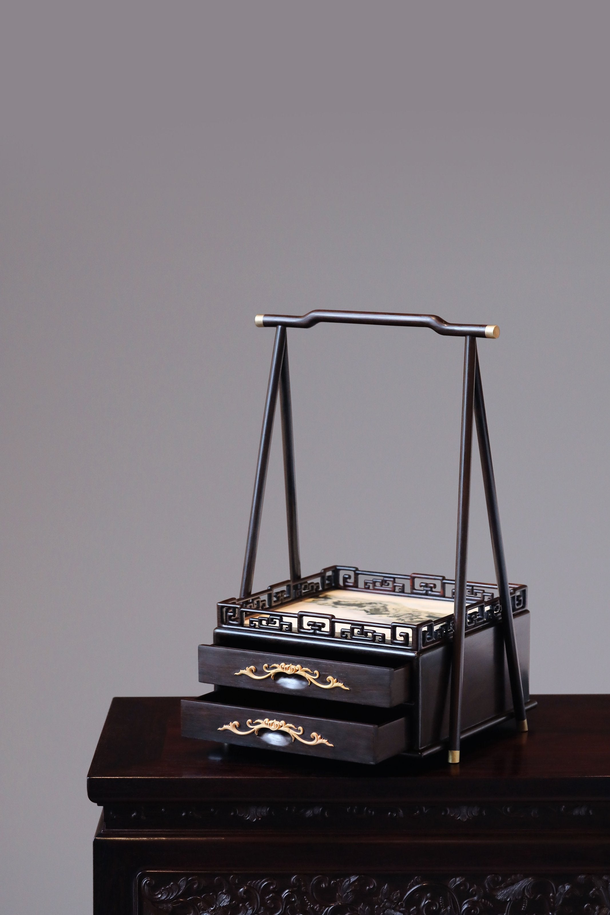 Rosewood Tea Box with Handle