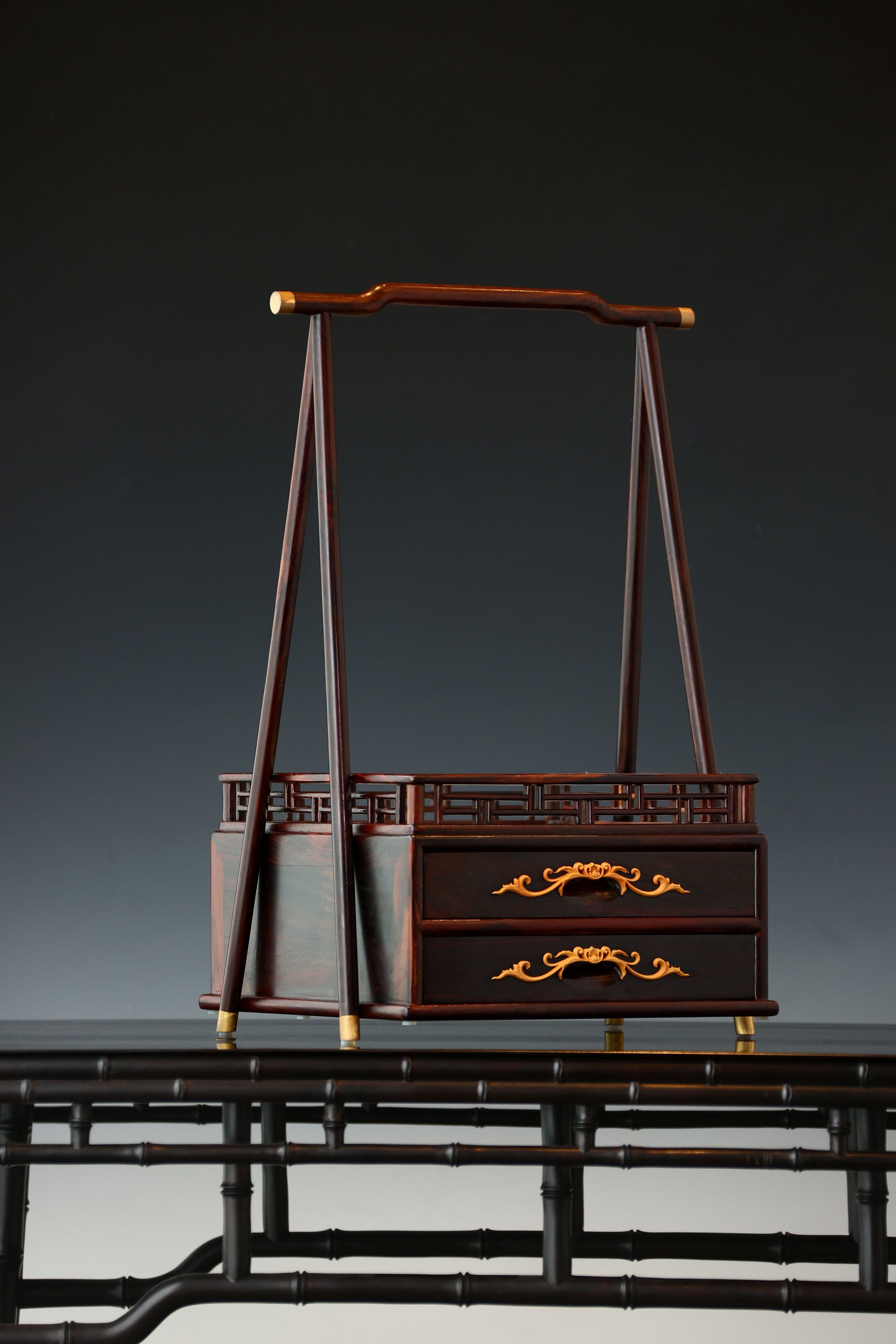 Rosewood Tea Box with Handle