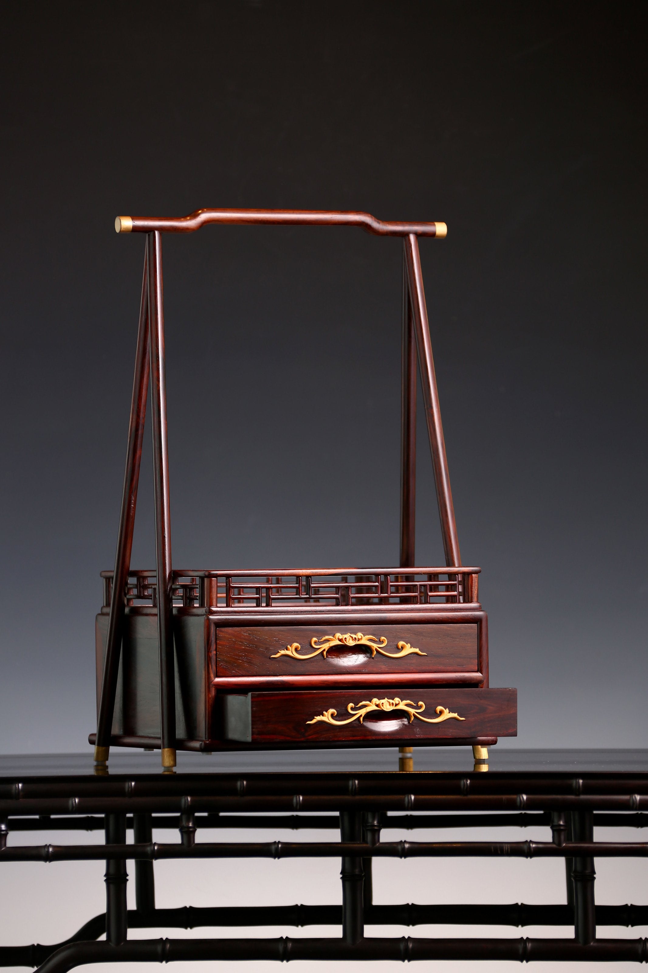 Rosewood Tea Box with Handle