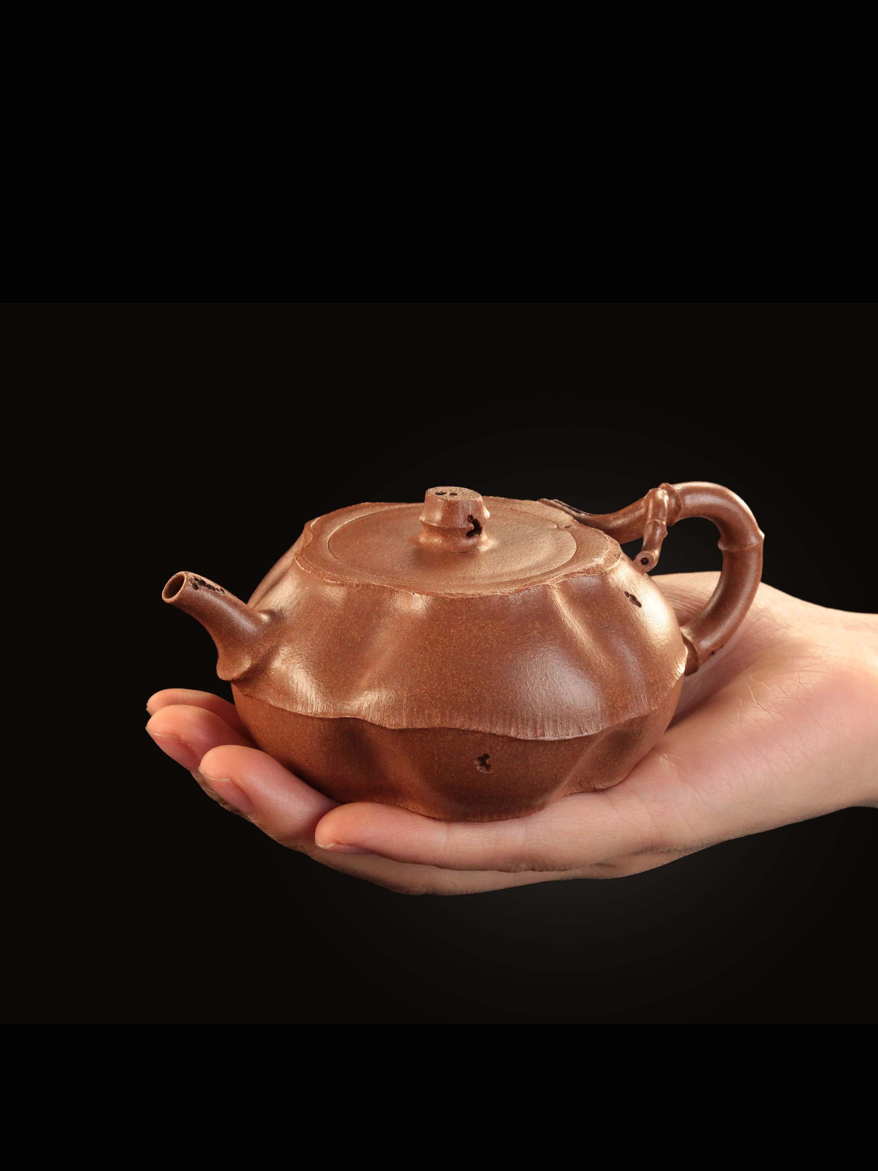 Short Bamboo Joint Teapot - Old Duan Clay