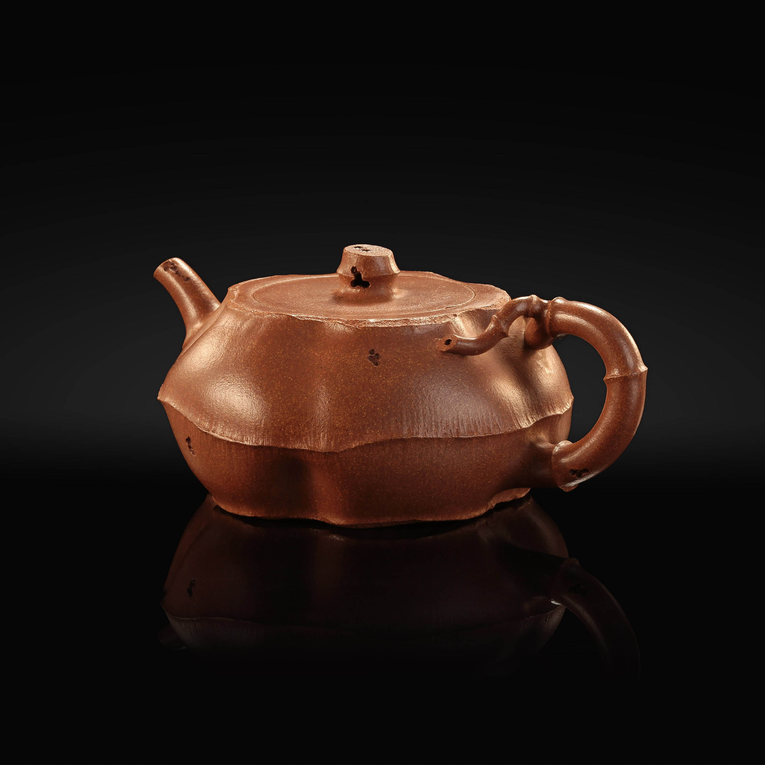 Short Bamboo Joint Teapot - Old Duan Clay