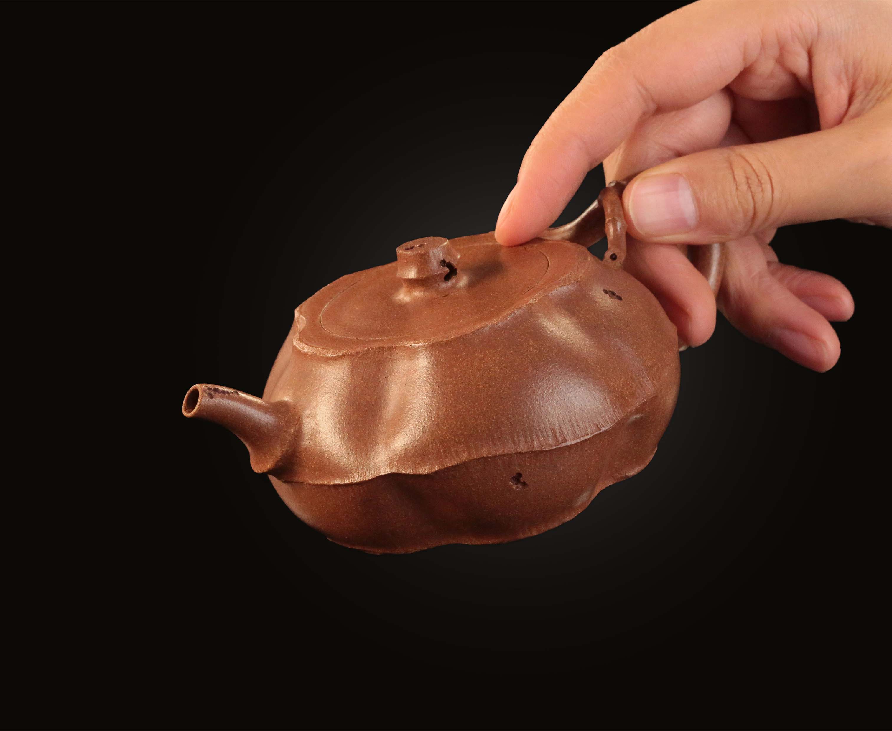 Short Bamboo Joint Teapot - Old Duan Clay