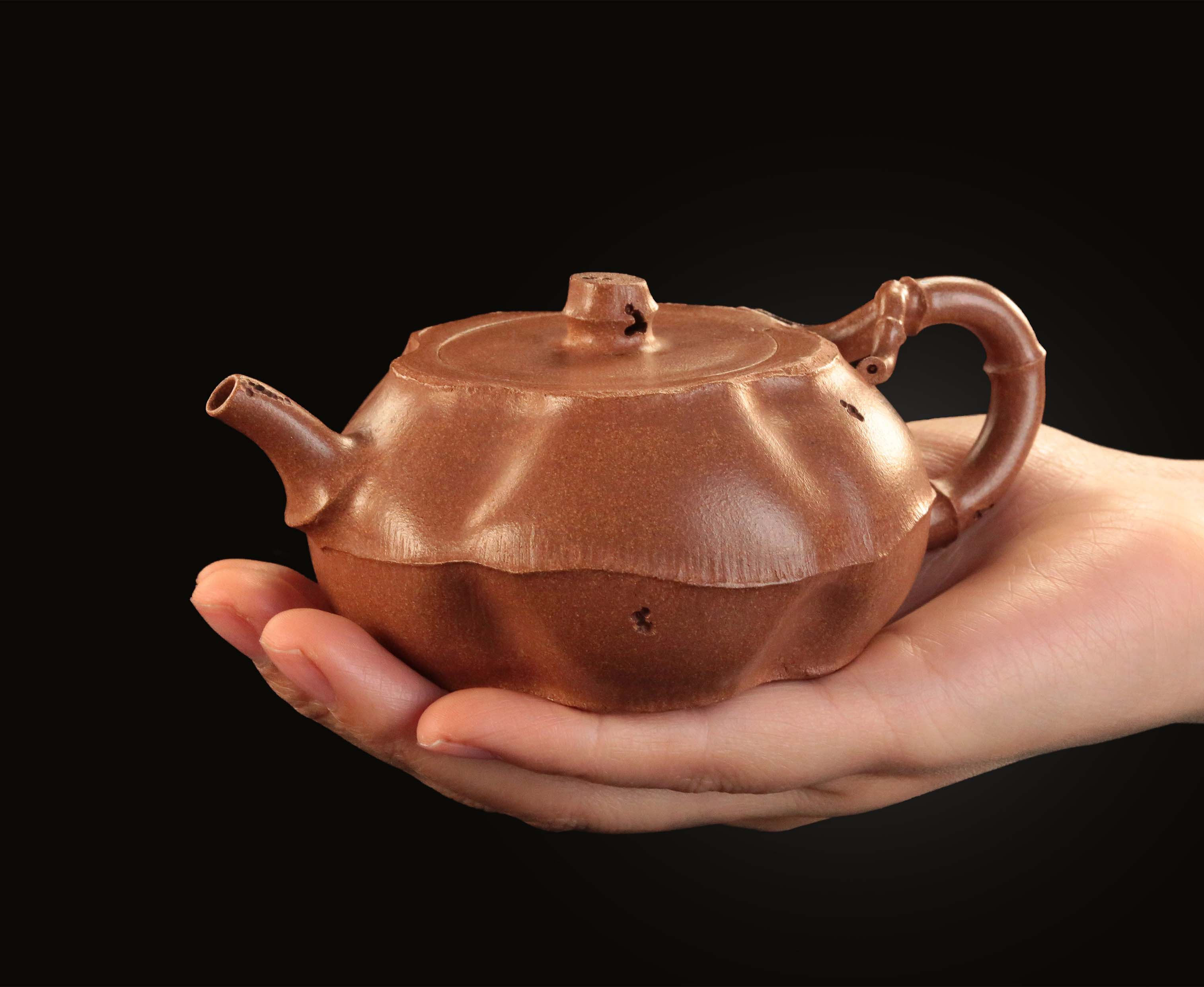 Short Bamboo Joint Teapot - Old Duan Clay