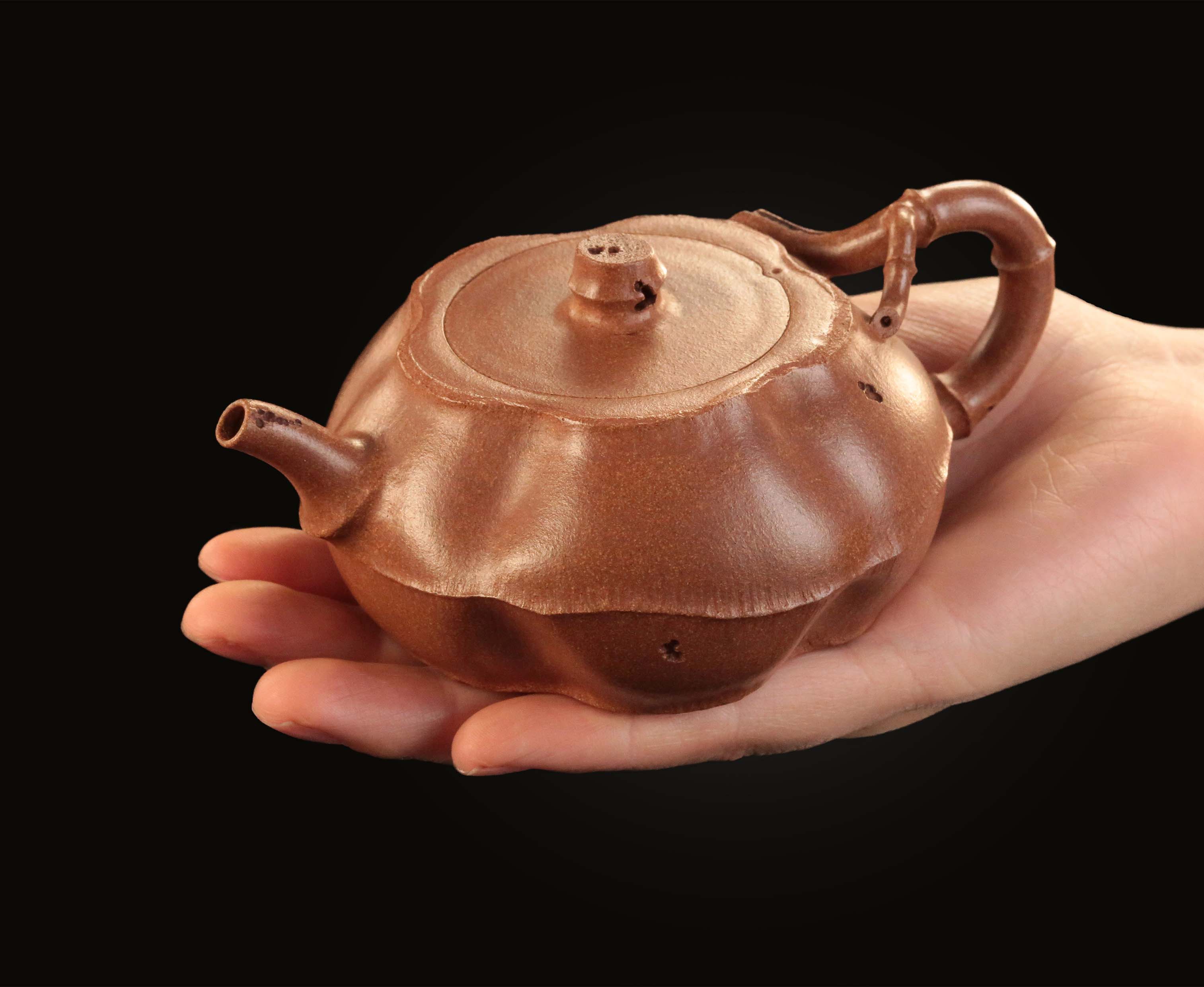Short Bamboo Joint Teapot - Old Duan Clay