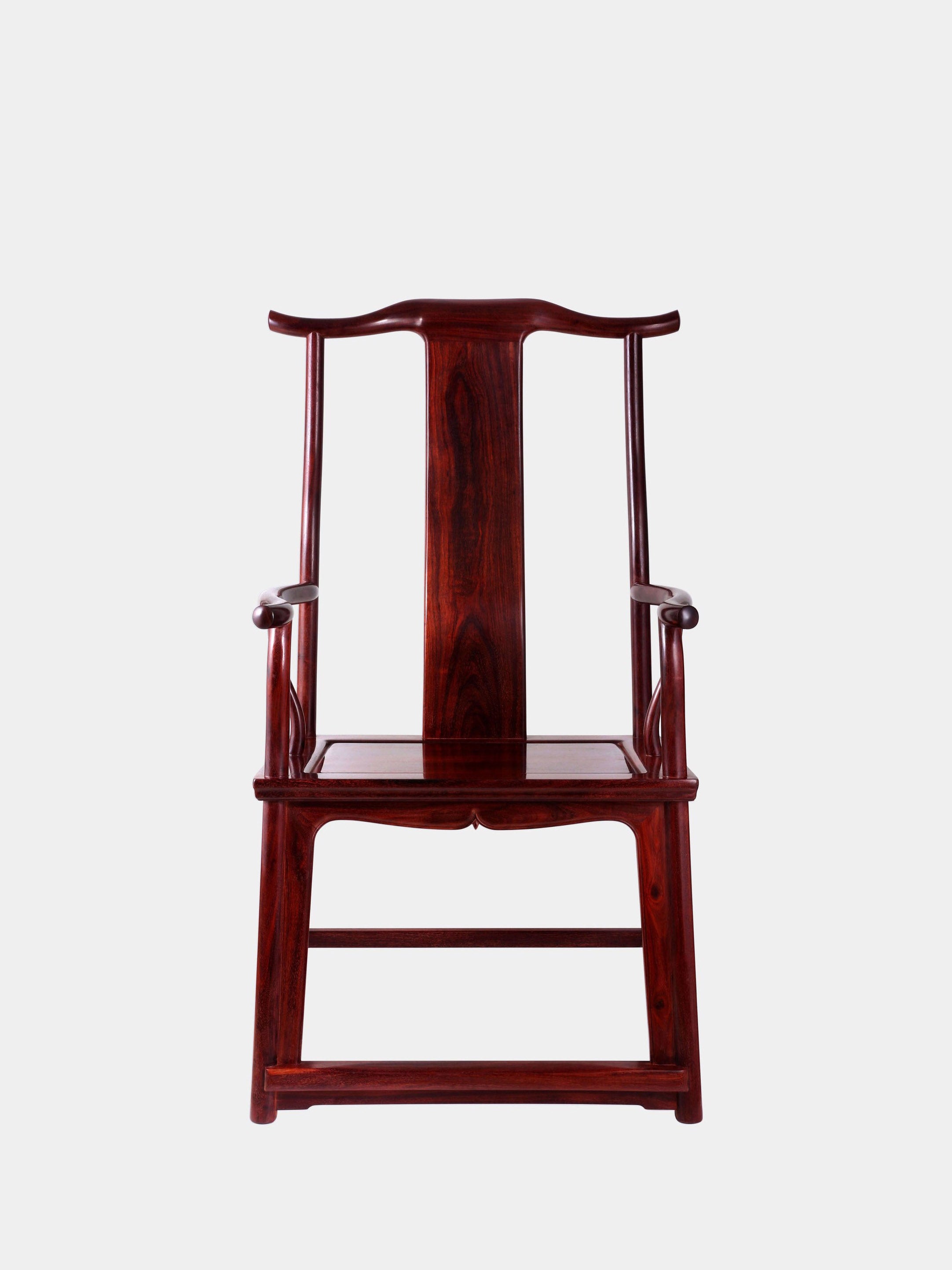 Zambian rosewood official's hat chair with four protruding flower buds