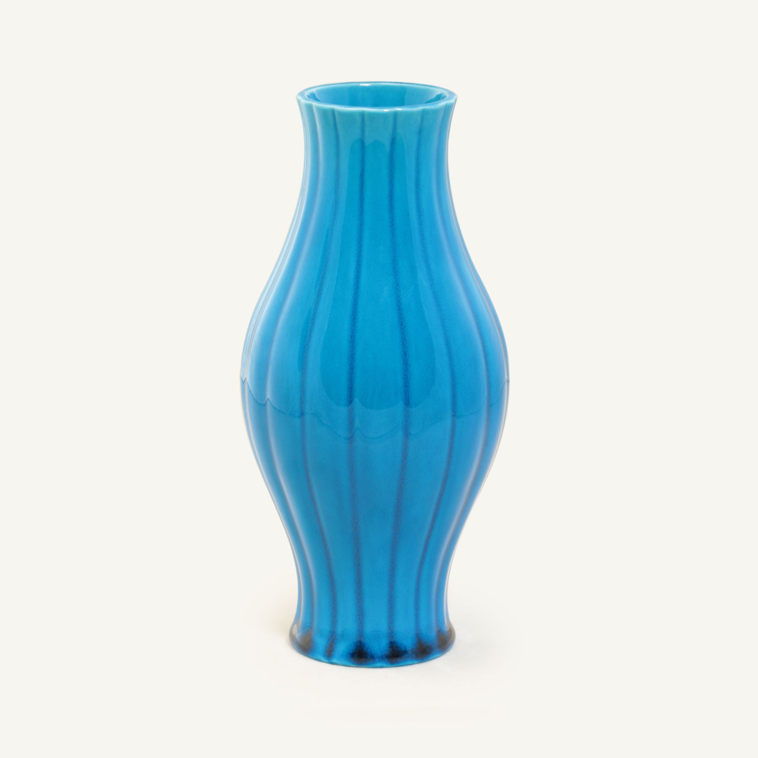 Peacock Blue Ribbed Bottle