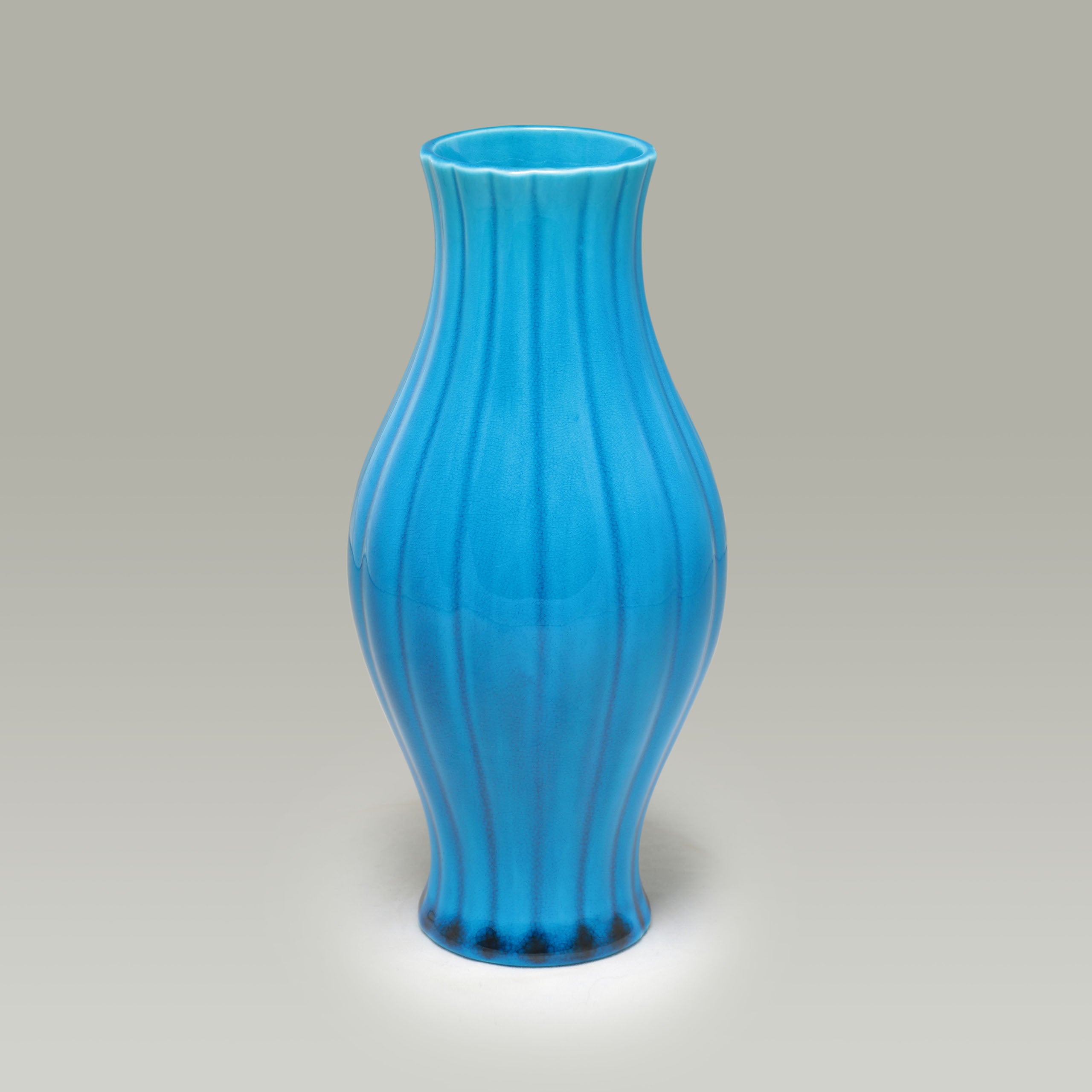 Peacock Blue Ribbed Bottle