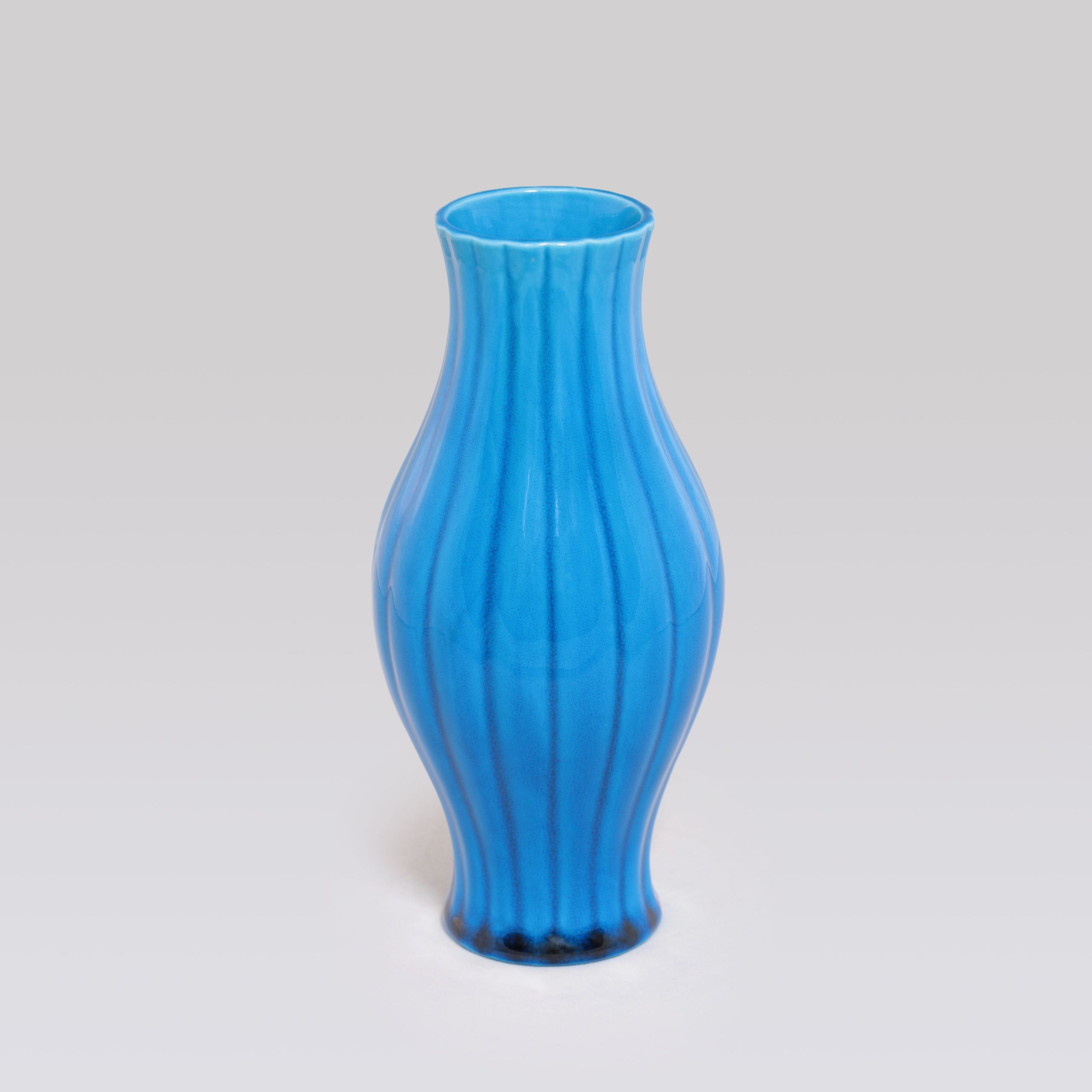 Peacock Blue Ribbed Bottle