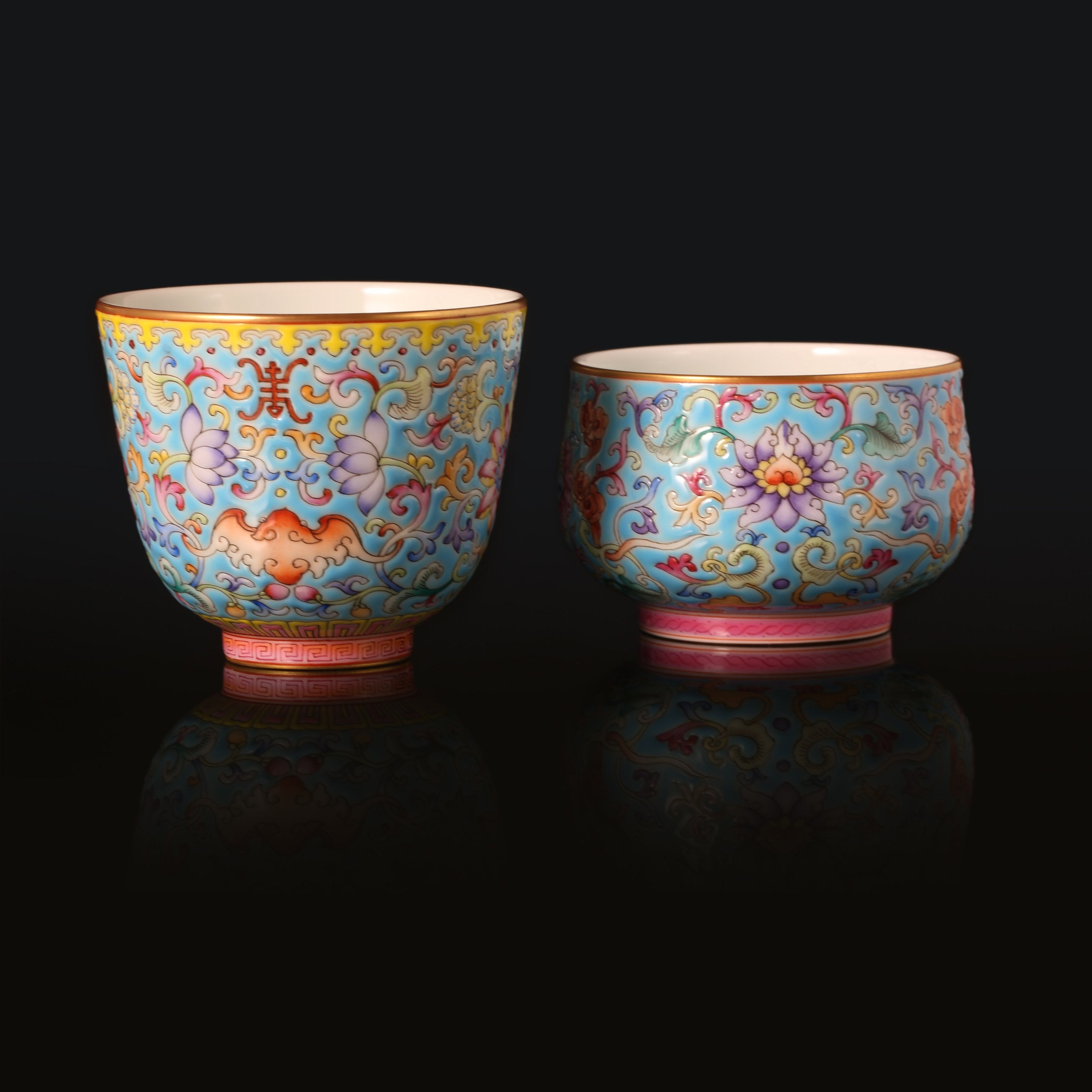 Dayazhai Enamel-Painted Luohan Cup with Entwined Lotus Flower Design